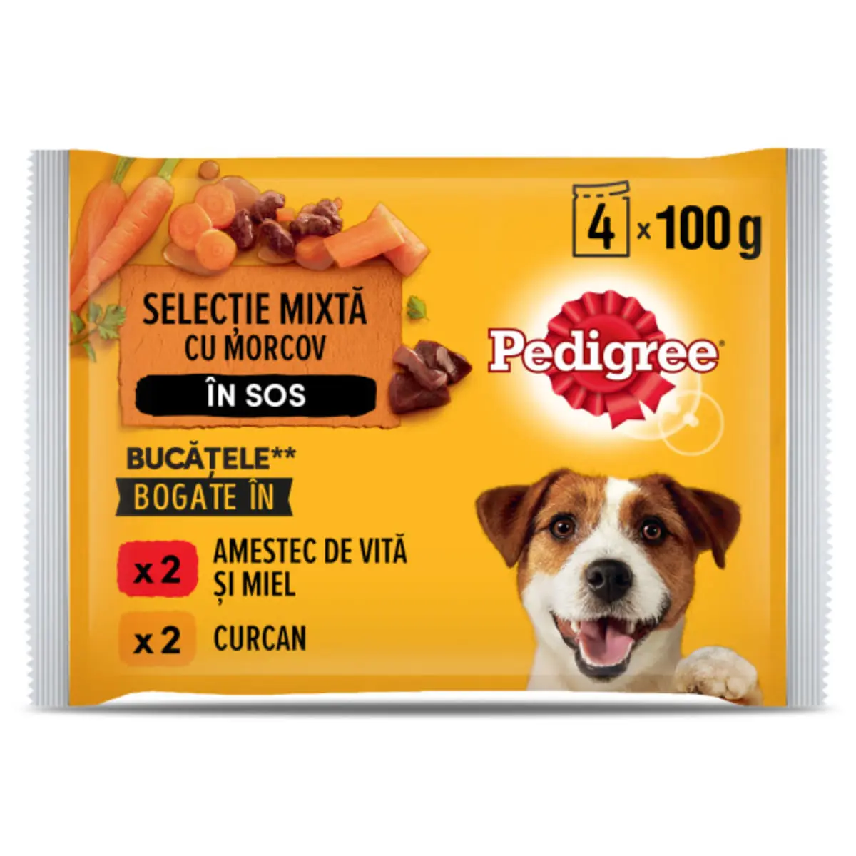 PEDIGREE Selectie Mixta, XS-XL, Vita si Curcan, plic hrana umeda caini, (in sos), bax, 400g x 13buc - Image 2