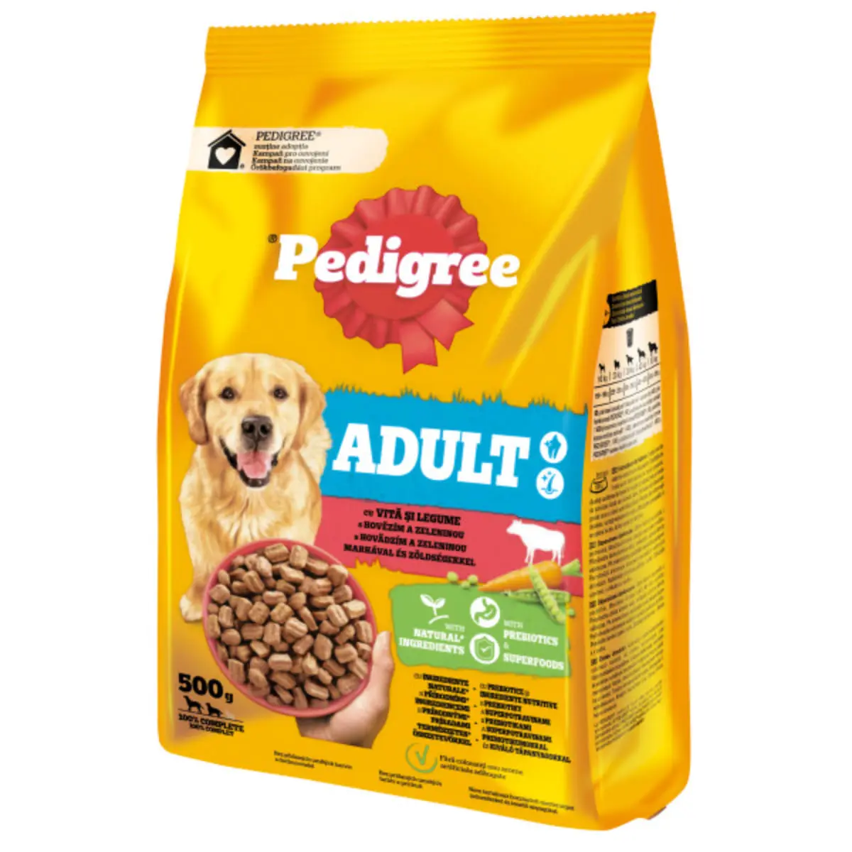 PEDIGREE Adult, M-XL, Vita si Legume, hrana uscata caini, 500g - Image 2