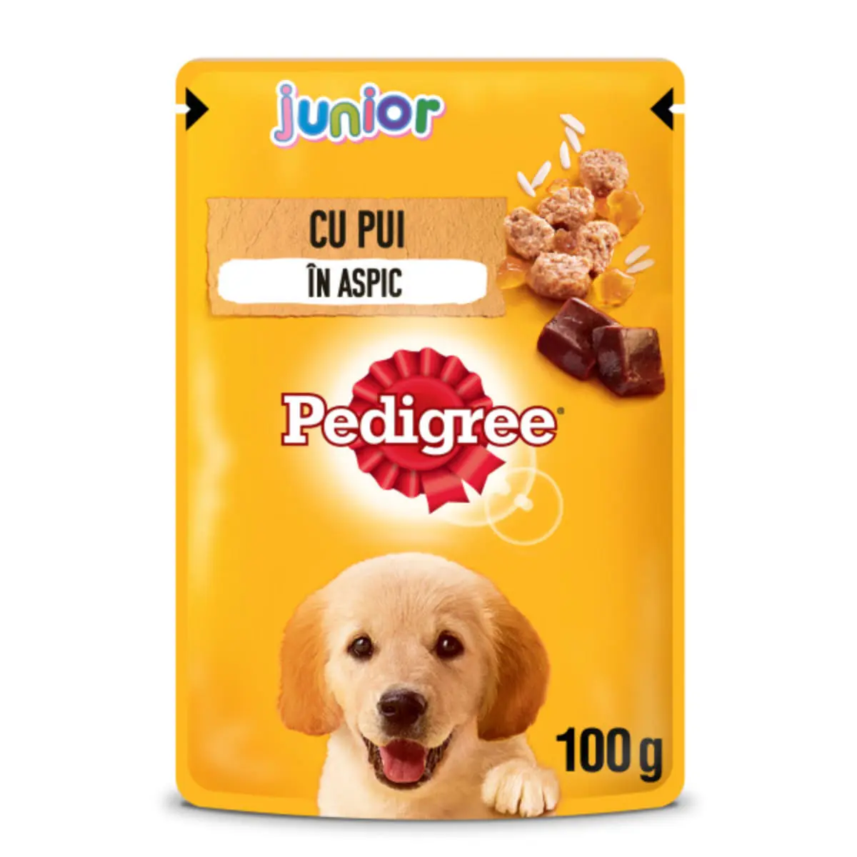PEDIGREE Junior, XS-XL, Pui, plic hrana umeda caini junior, (in aspic), bax, 100g x 24buc - Image 3
