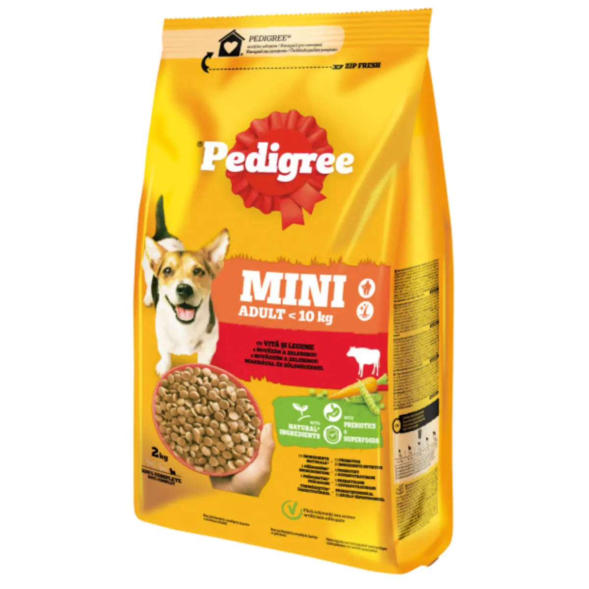 PEDIGREE Mini Adult, XS-S, Vita si Legume, hrana uscata caini, 2kg