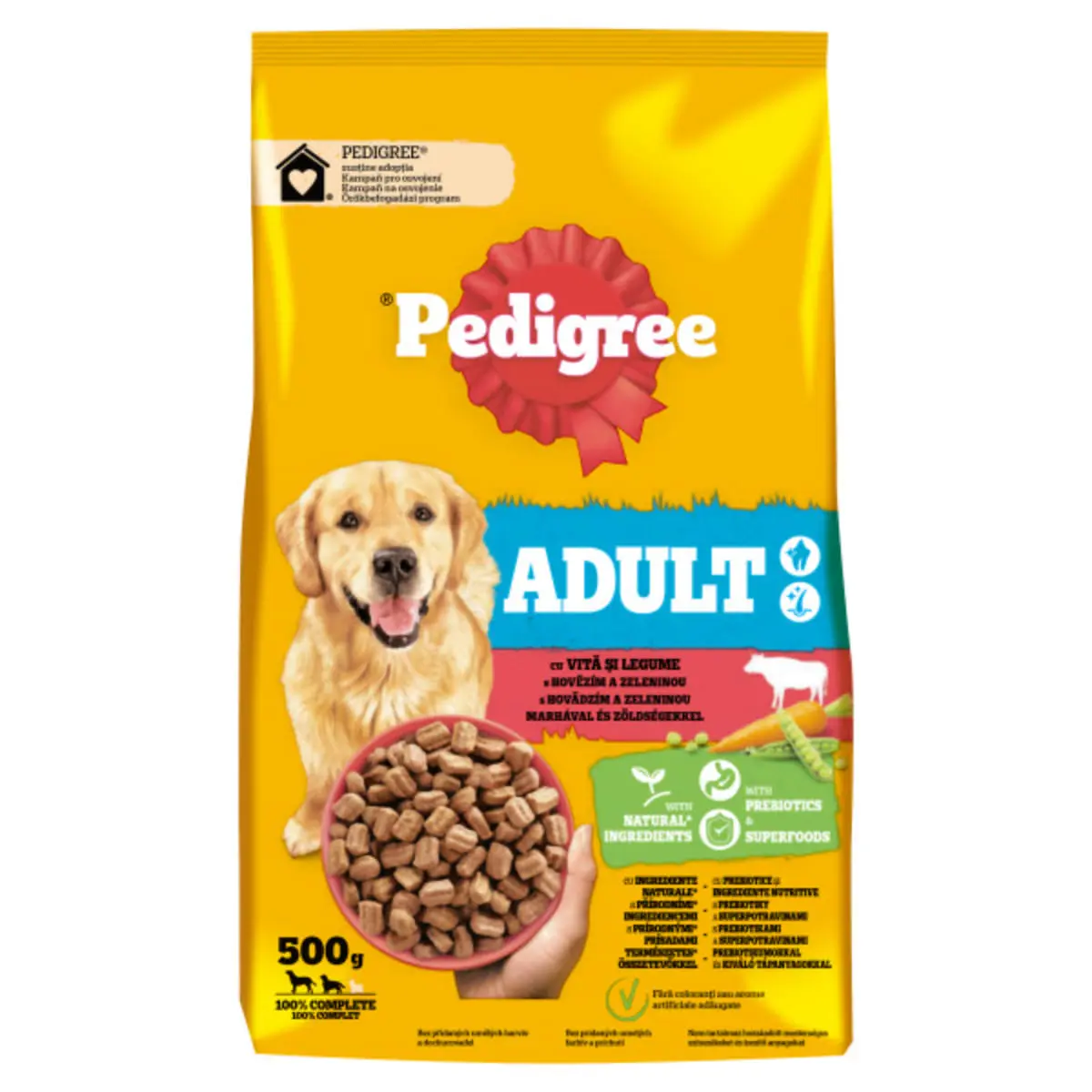 PEDIGREE Adult, M-XL, Vita si Legume, hrana uscata caini, 500g - Image 3