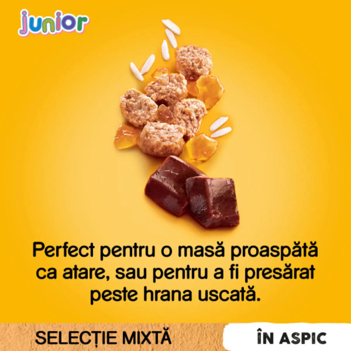 PEDIGREE Junior Selectie Mixta, XS-XL, Carne si Orez, plic hrana umeda caini junior, (in aspic), bax, 400g x 13buc - Image 4