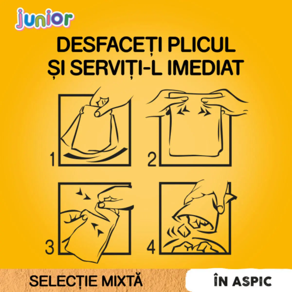 PEDIGREE Junior Selectie Mixta, XS-XL, Carne si Orez, plic hrana umeda caini junior, (in aspic), bax, 400g x 13buc - Image 5
