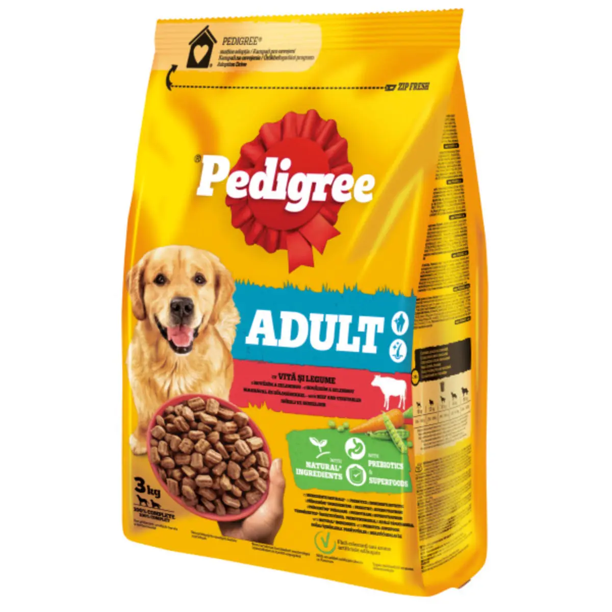 PEDIGREE Adult, M-XL, Vita si Legume, hrana uscata caini, 3kg - Image 2