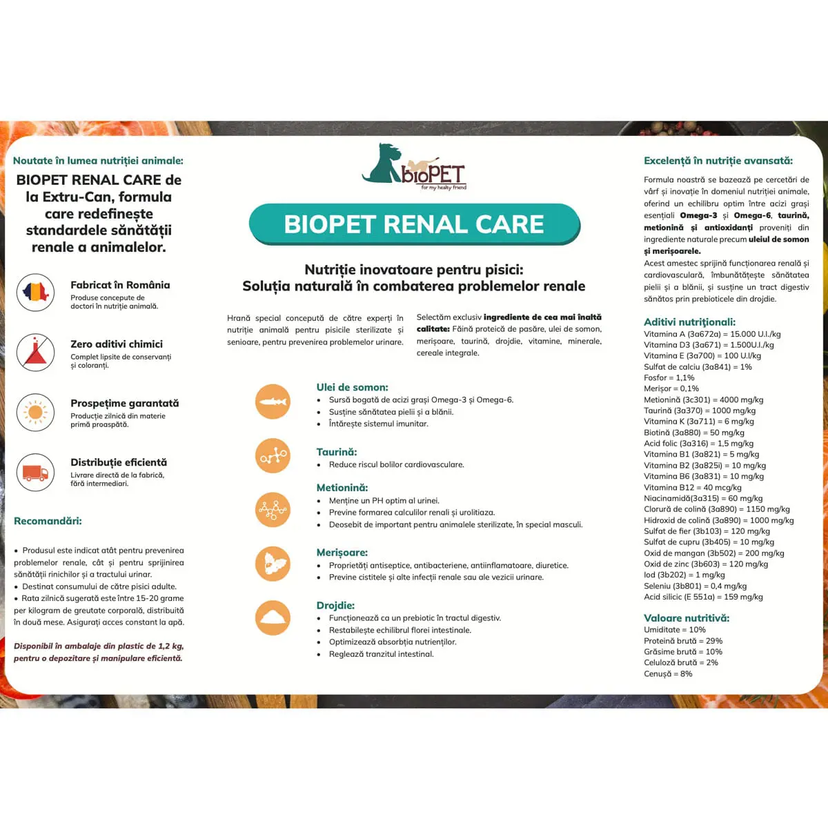 Biopet Renal Health Care, Pasare, hrana uscata pisici sterilizate, sistem urinar, 1.2kg - Image 3