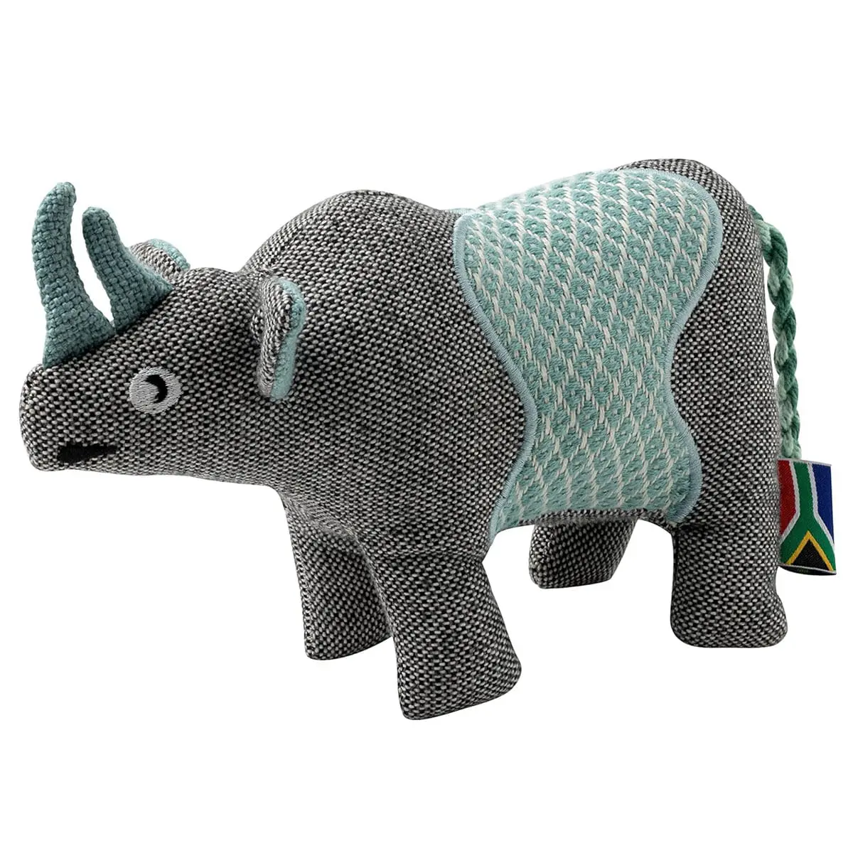 Rinocer Negru WWF, Jucarie pentru caini, din materiale reciclate, 22 x 6 x 12 cm