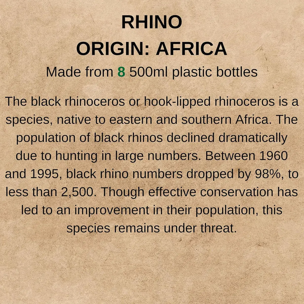 Rinocer Negru WWF, Jucarie pentru caini, din materiale reciclate, 22 x 6 x 12 cm - Image 4