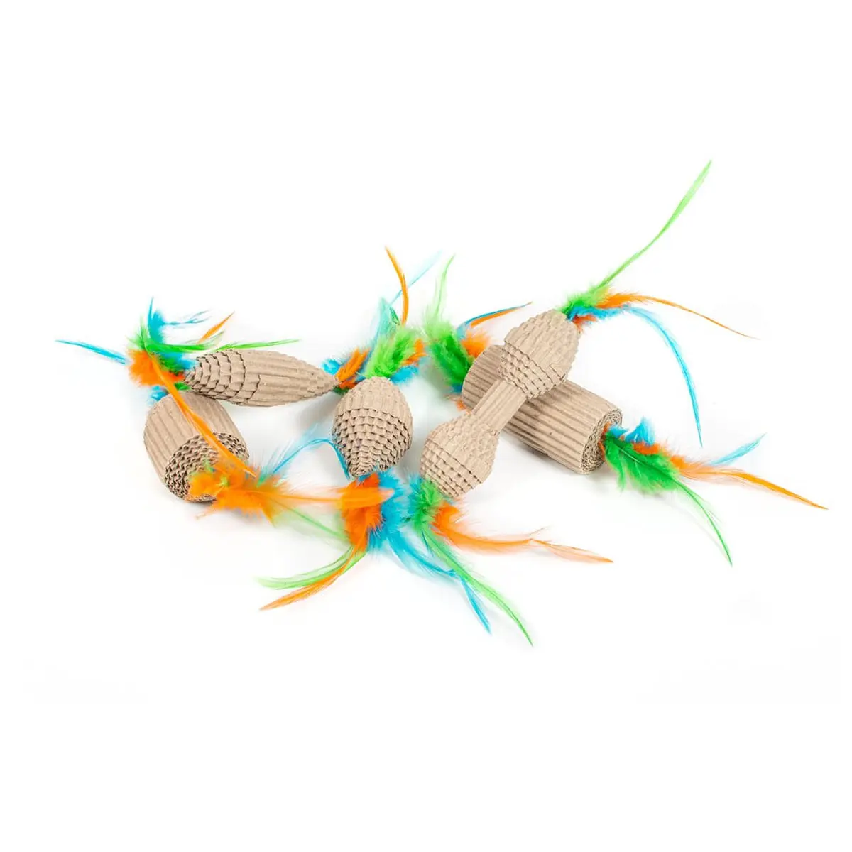 FARM COMPANY Jucarie Naturala pentru Pisici din Carton cu Pene, 6cm - Image 2