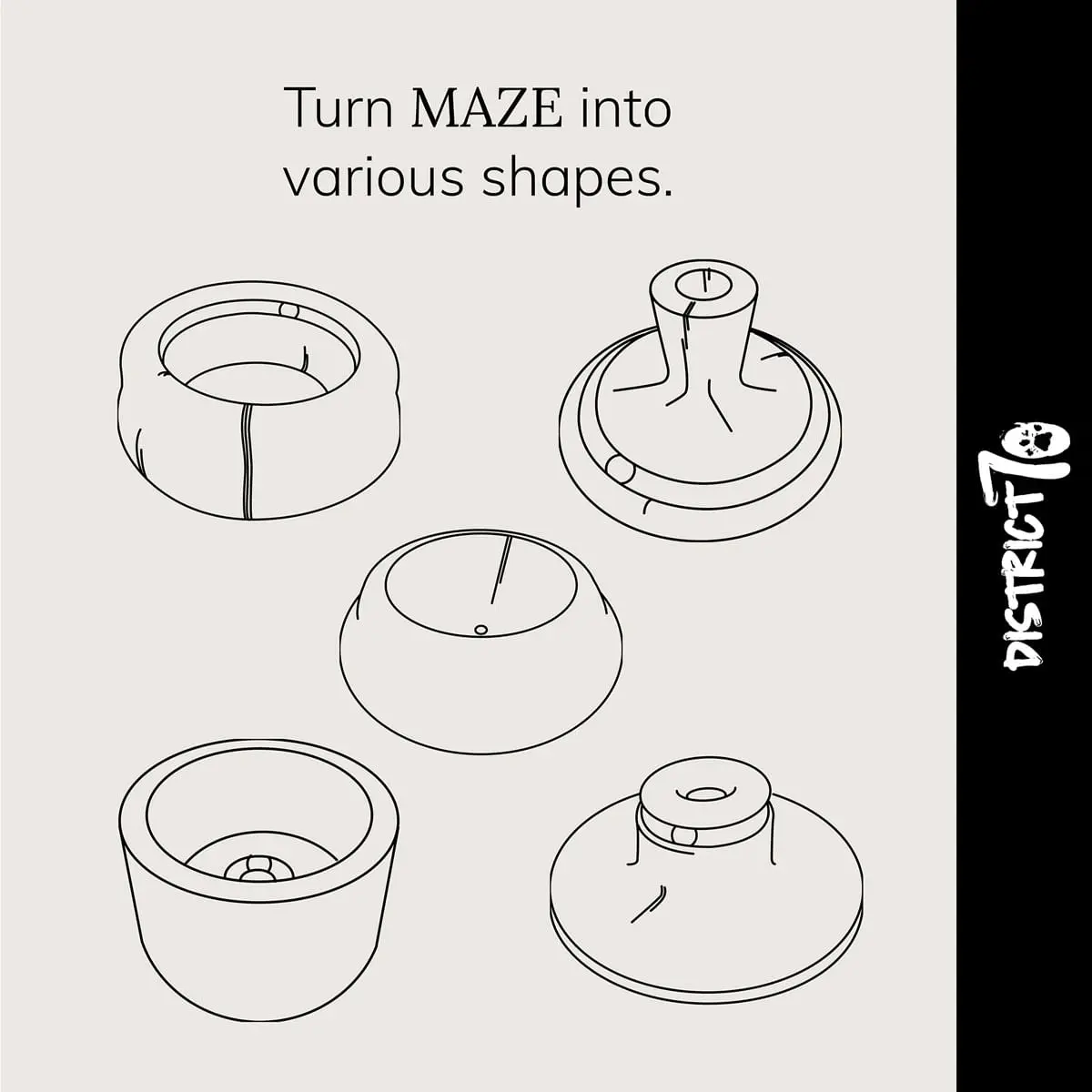 DISTRICT 70 Maze, 3-in-1, Jucarie Pat din Carton pentru Pisici 50 x 50 x 18cm - Image 10