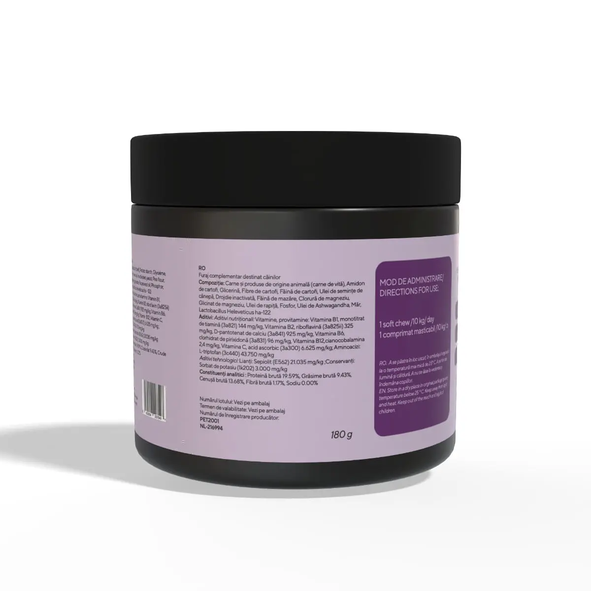 PETSWELL Chewz Calming, supliment sistem nervos & calmante caini, Vita, comprimate masticabile PETSWELL Chewz Calming, supliment sistem nervos & calmante caini, Vita, flacon, 60 comprimate masticabile - Image 3