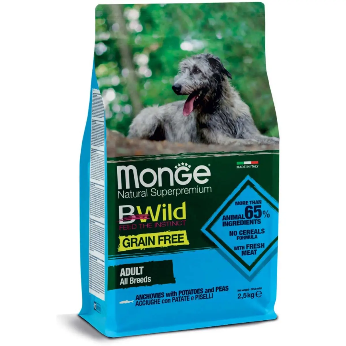MONGE BWild, XS-XL, Ansoa si Cartofi, hrana uscata fara cereale caini, 2.5kg - Image 2