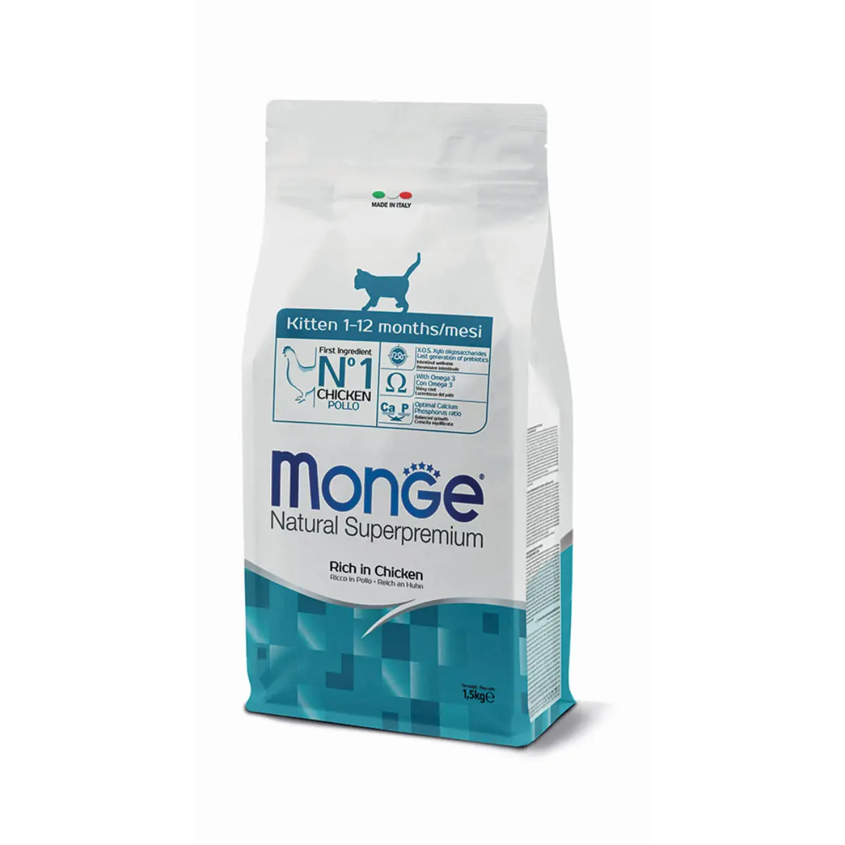 MONGE Natural Superpremium Kitten, Pui, hrana uscata pisici, 1.5kg - Image 2