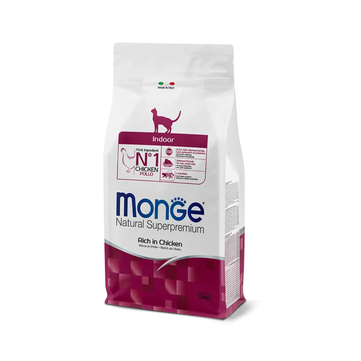 MONGE Natural Superpremium Indoor, Pui, hrana uscata pisici, 1.5kg