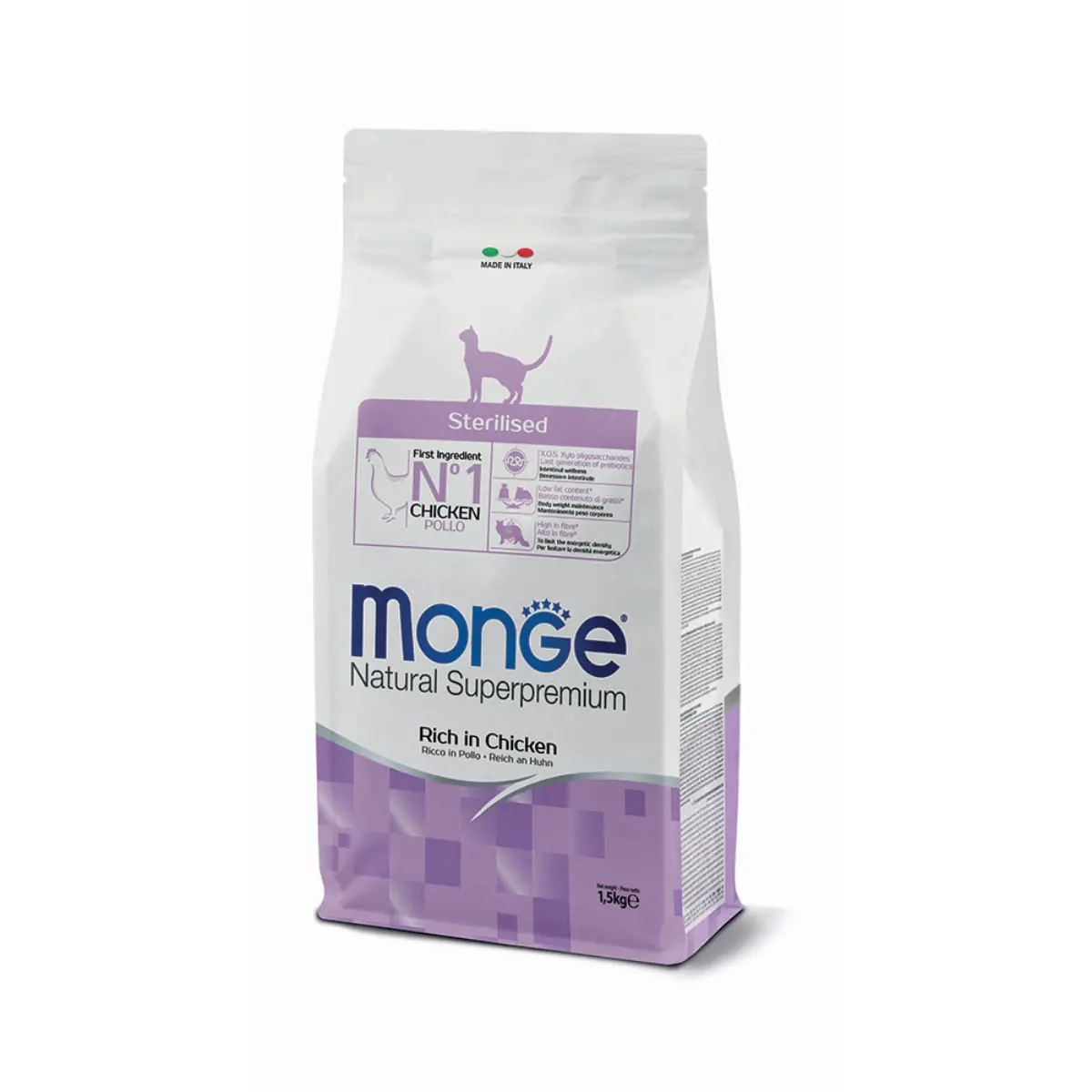 MONGE Natural Superpremium Sterilised, Pui, hrana uscata pisici sterilizate, 10kg