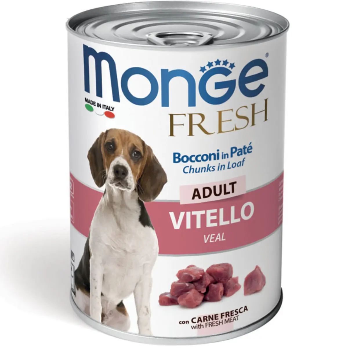 MONGE Fresh, XS-XL, Vitel, conserva hrana umeda caini, (in suc propriu), 400g