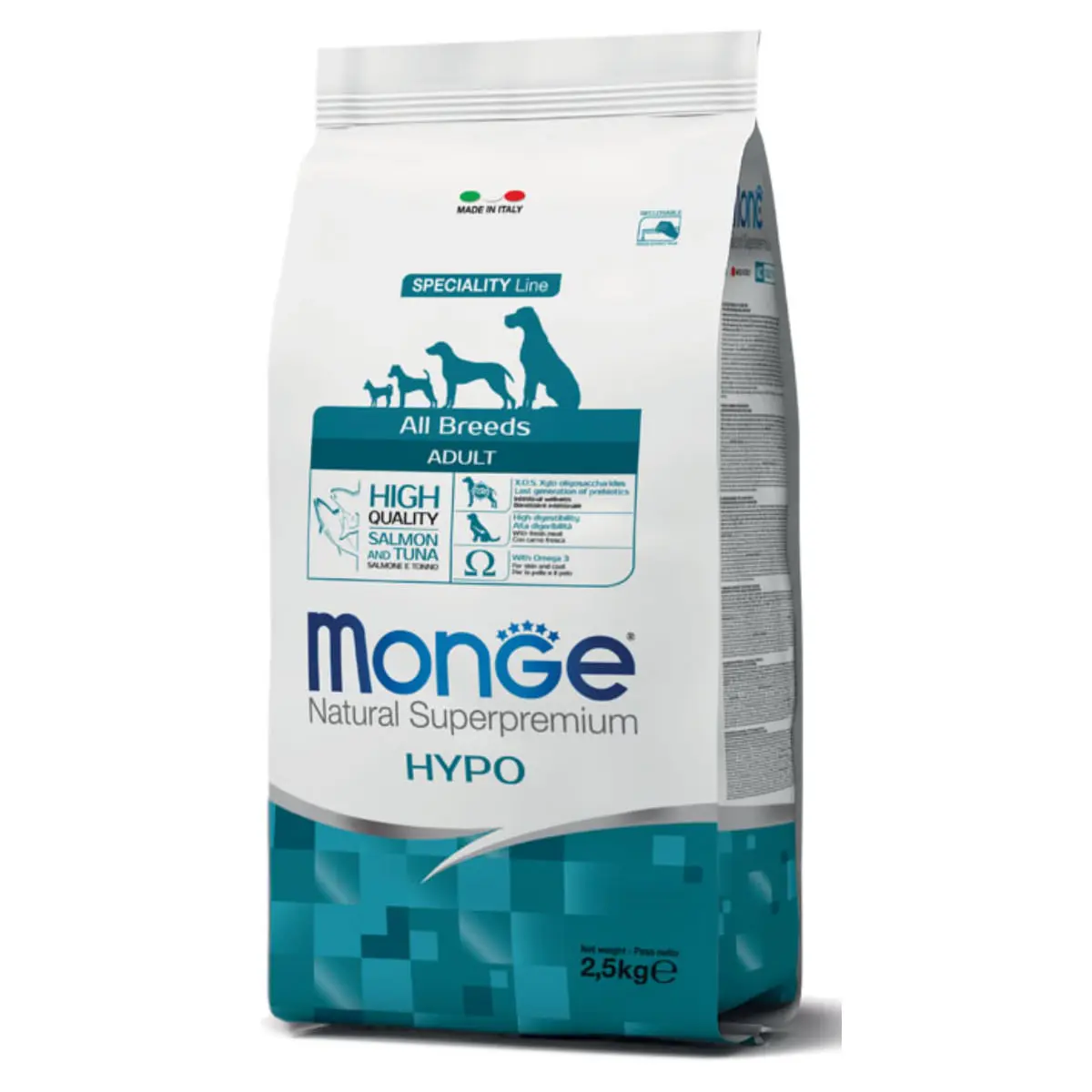 MONGE Natural Superpremium Speciality Line Hypo, XS-XL, Somon si Ton, hrana uscata caini, alergii, 12kg - Image 2