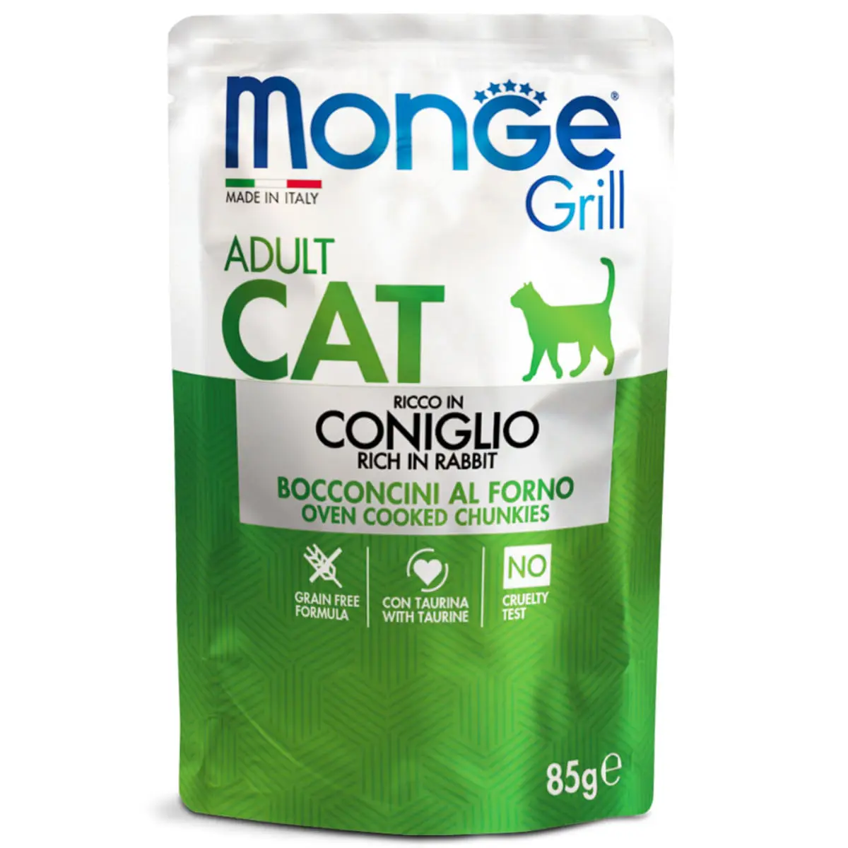 MONGE Grill, Iepure, plic hrana umeda fara cereale pisici, (in aspic), bax, 85g x 28buc