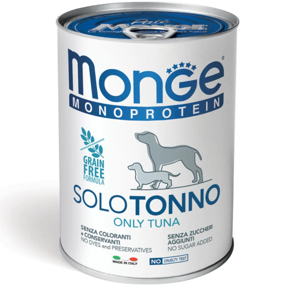 MONGE Monoprotein, XS-XL, Ton, conserva hrana umeda monoproteica fara cereale caini, (pate), 400g - Image 2