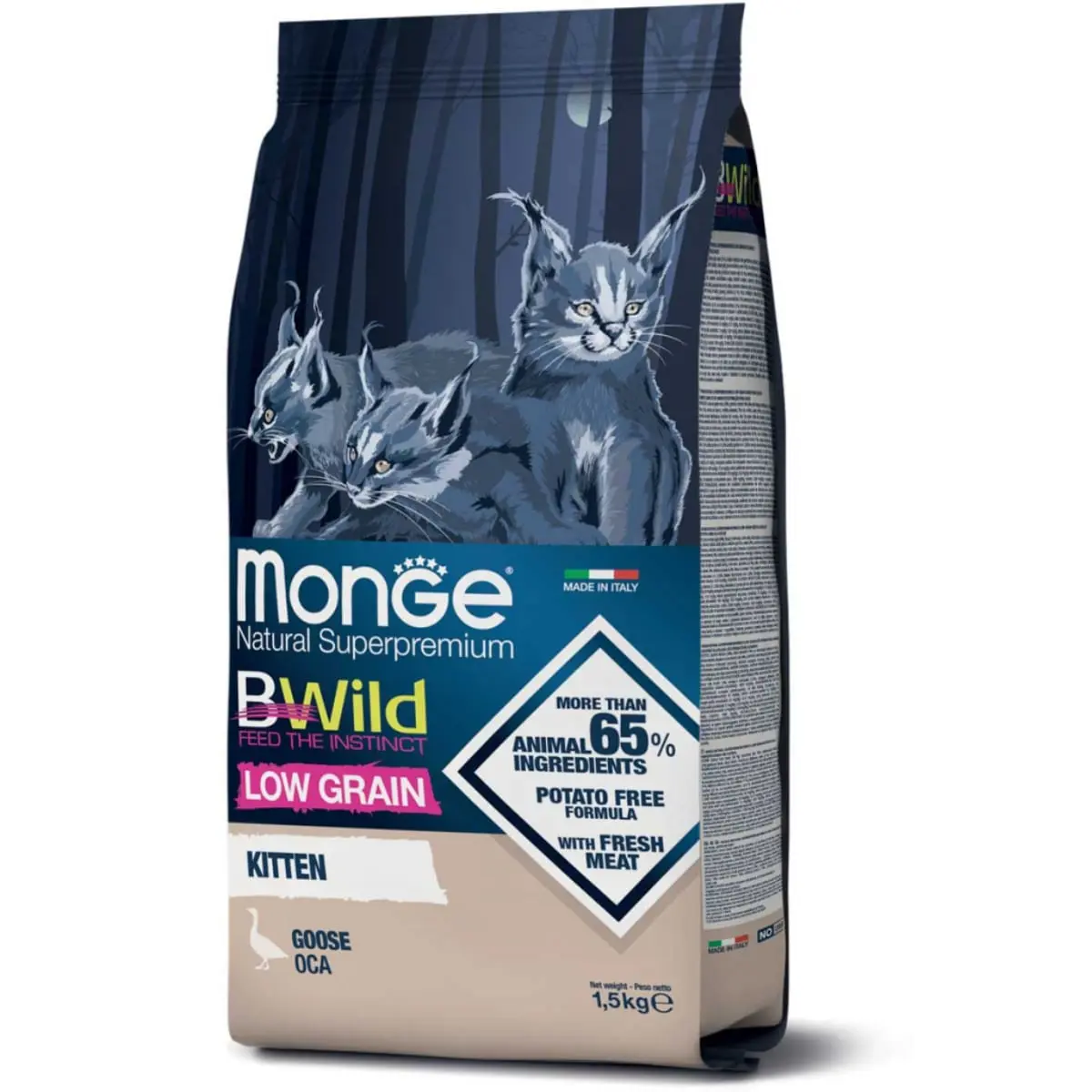 MONGE BWild Kitten, Gasca, hrana uscata continut redus cereale pisici junior, 1.5kg - Image 2
