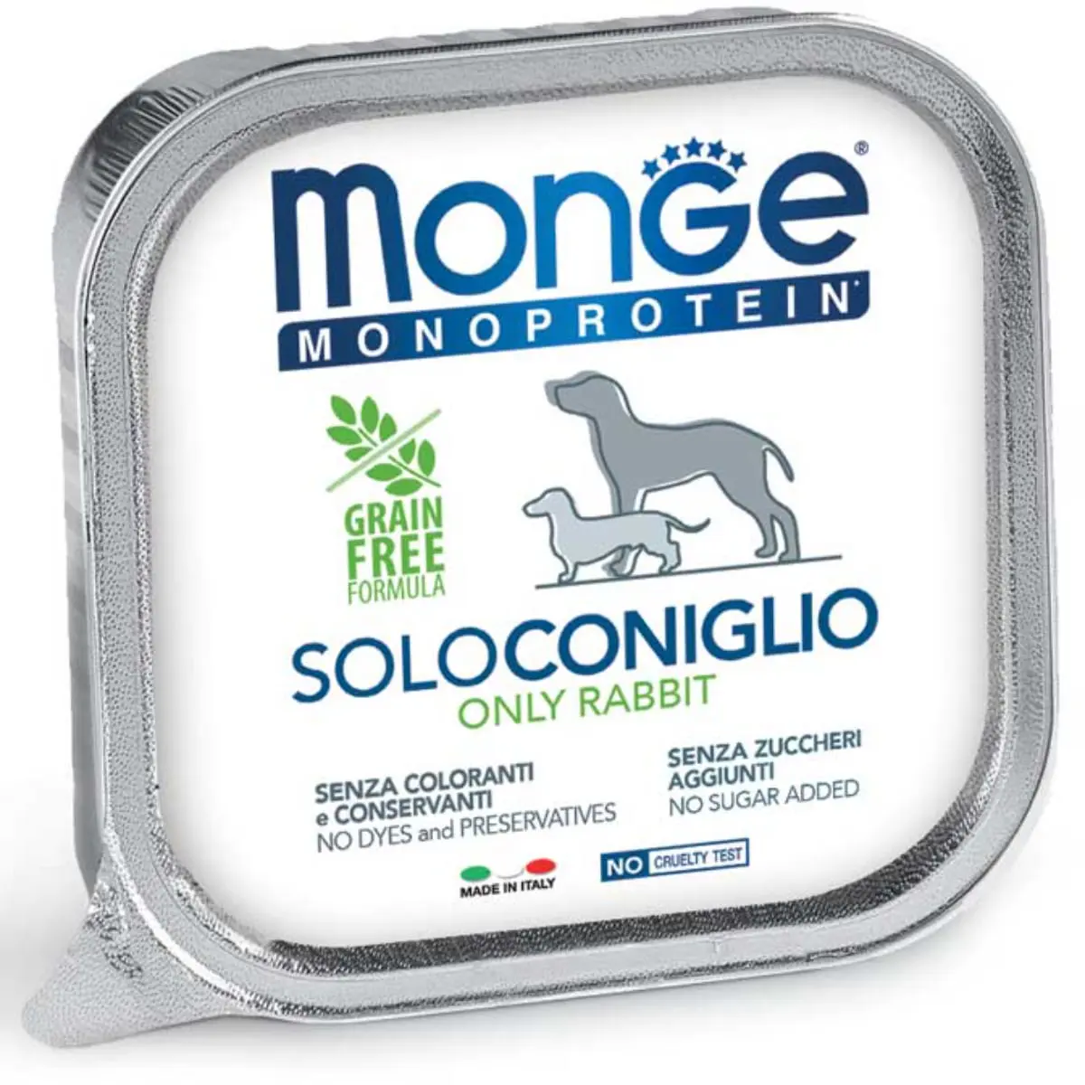 MONGE Monoprotein, XS-XL, Iepure, tavita hrana umeda monoproteica fara cereale caini, (pate), 150g - Image 2