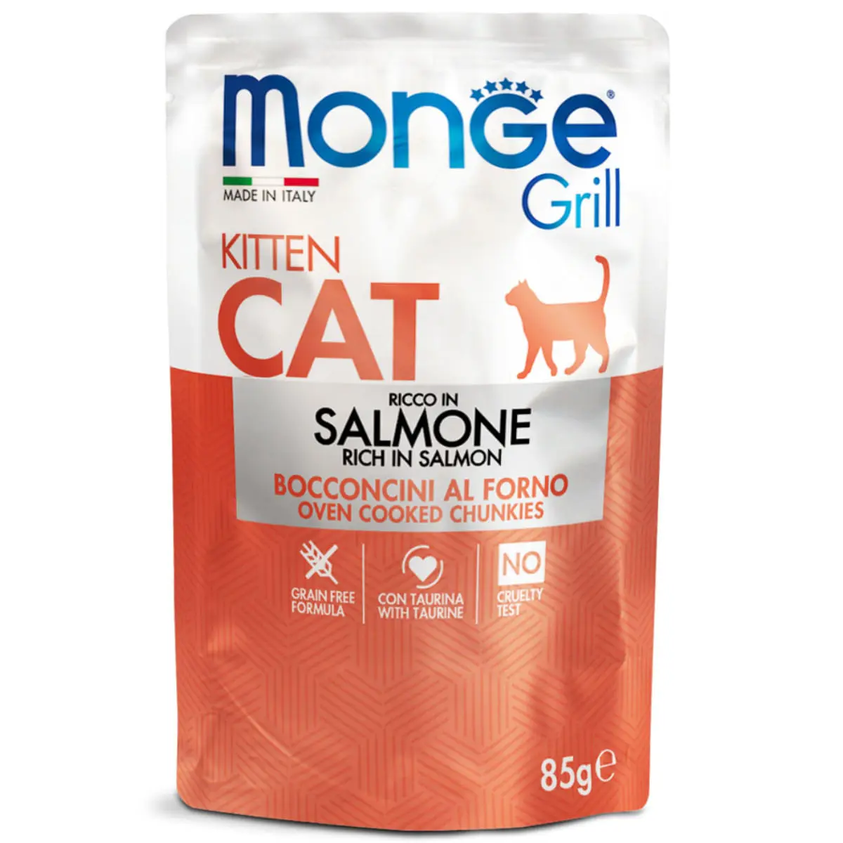 MONGE Grill Kitten, Somon, plic hrana umeda fara cereale pisici junior, (in aspic), 85g - Image 2