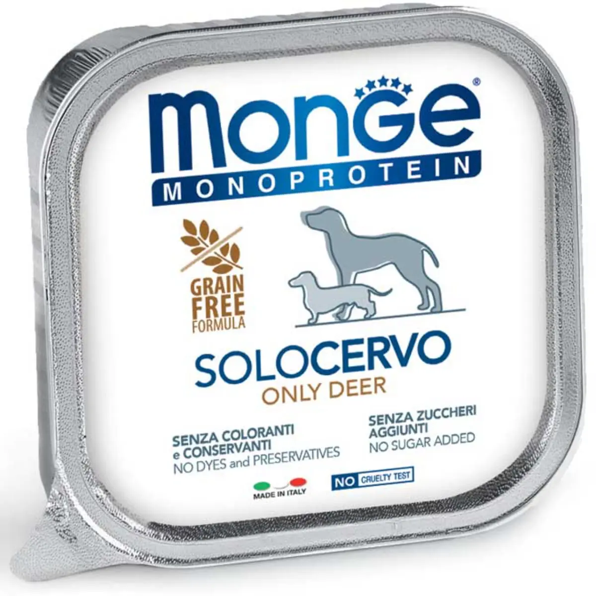 MONGE Monoprotein, XS-XL, Caprioara, tavita hrana umeda monoproteica fara cereale caini, (pate), 150g - Image 2