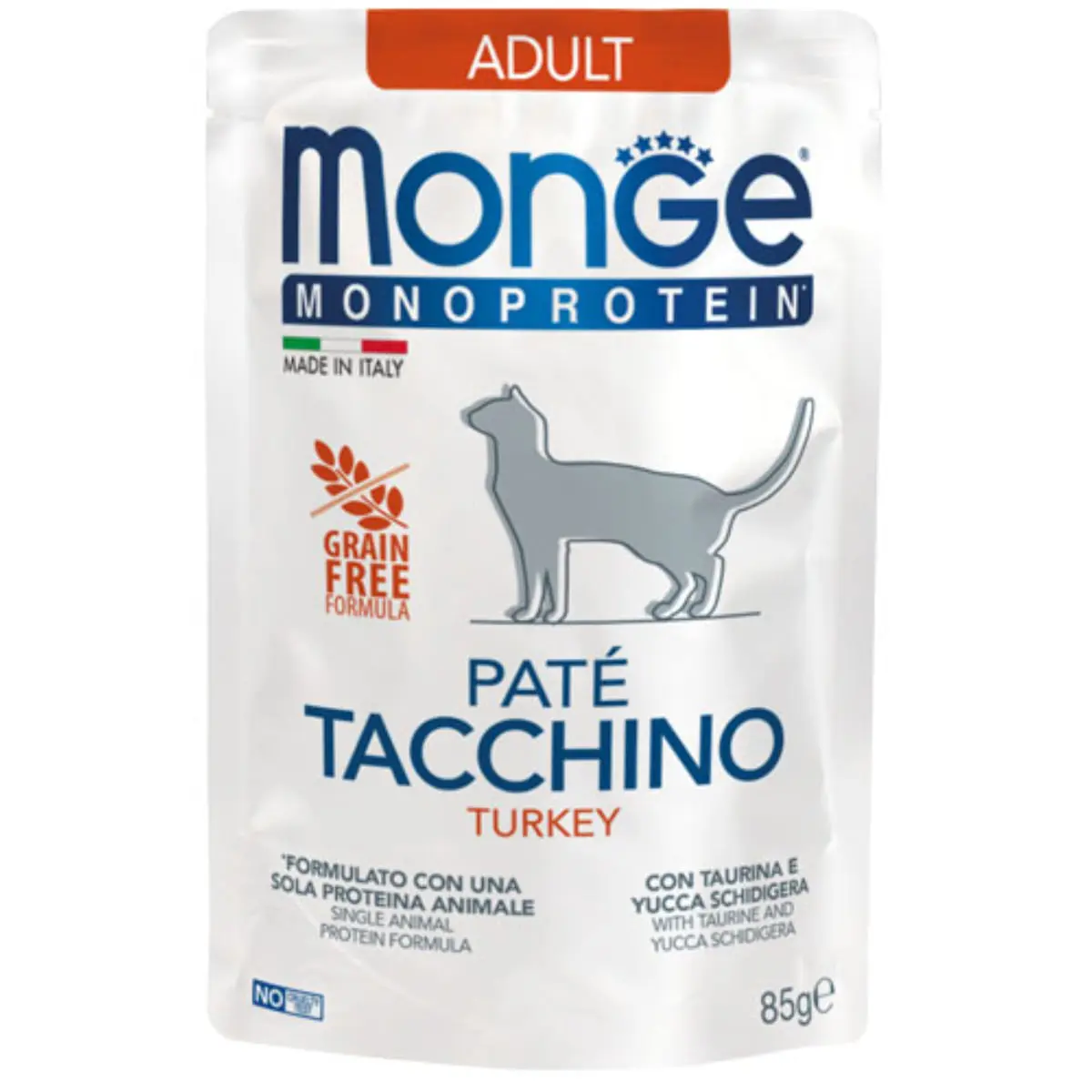 MONGE Monoprotein, Curcan, plic hrana umeda monoproteica fara cereale pisici, (pate), 85g