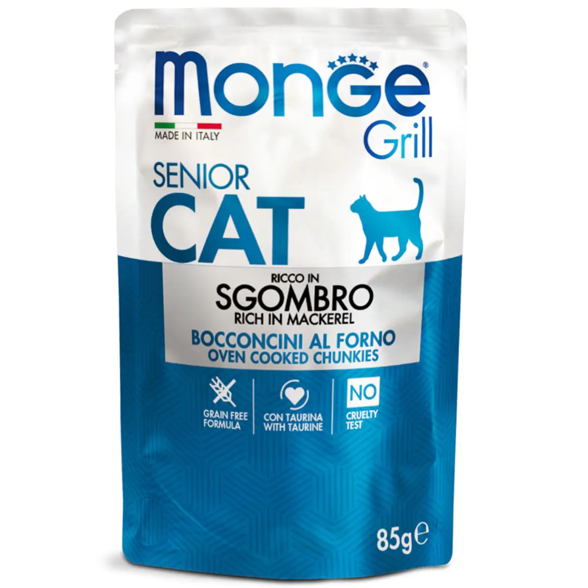 MONGE Grill Senior, Macrou, plic hrana umeda fara cereale pisici senior, (in aspic), bax, 85g x 28buc - Image 2