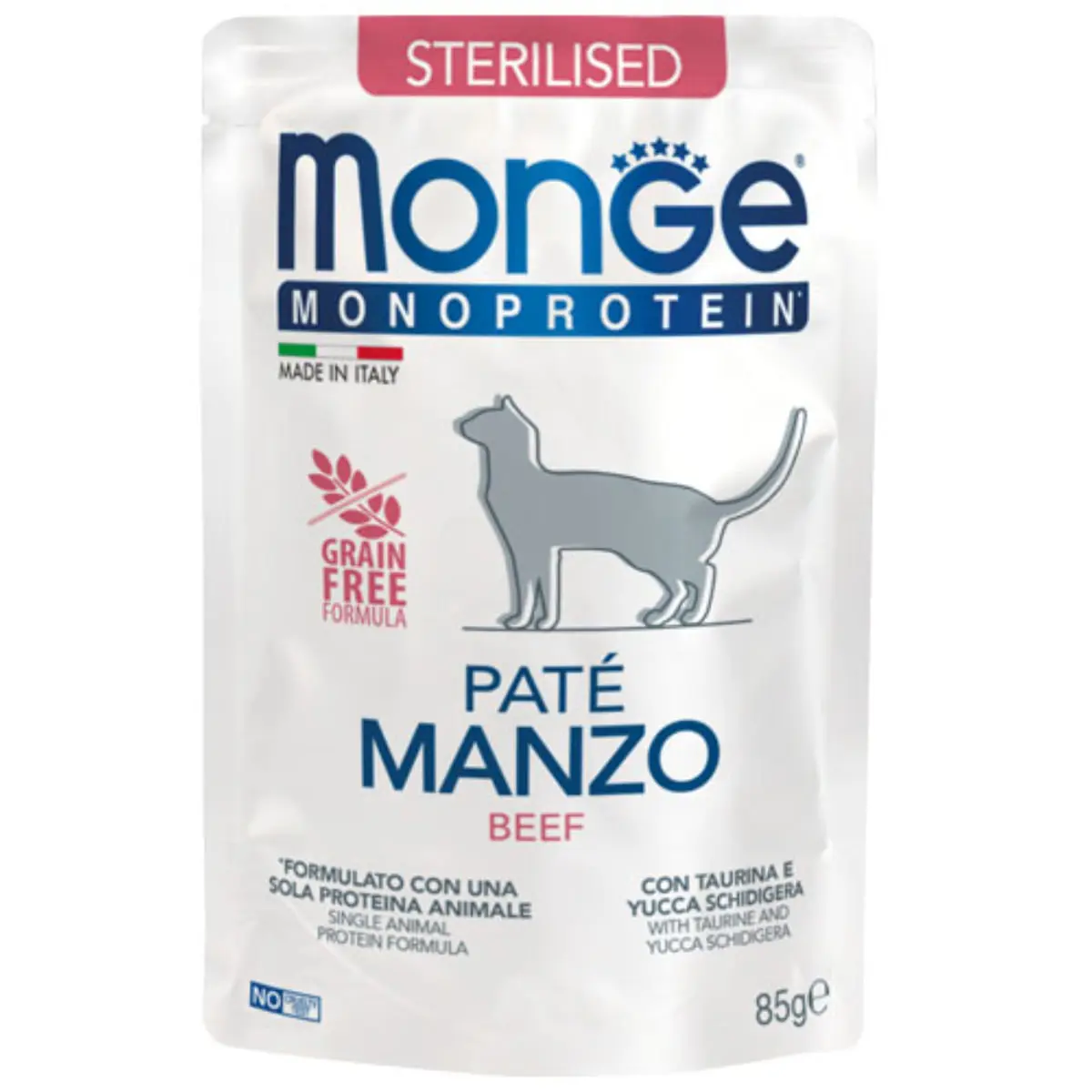 MONGE Monoprotein Sterilised, Vita, plic hrana umeda monoproteica fara cereale pisici sterilizate, (pate), bax, 85g x 28buc - Image 2