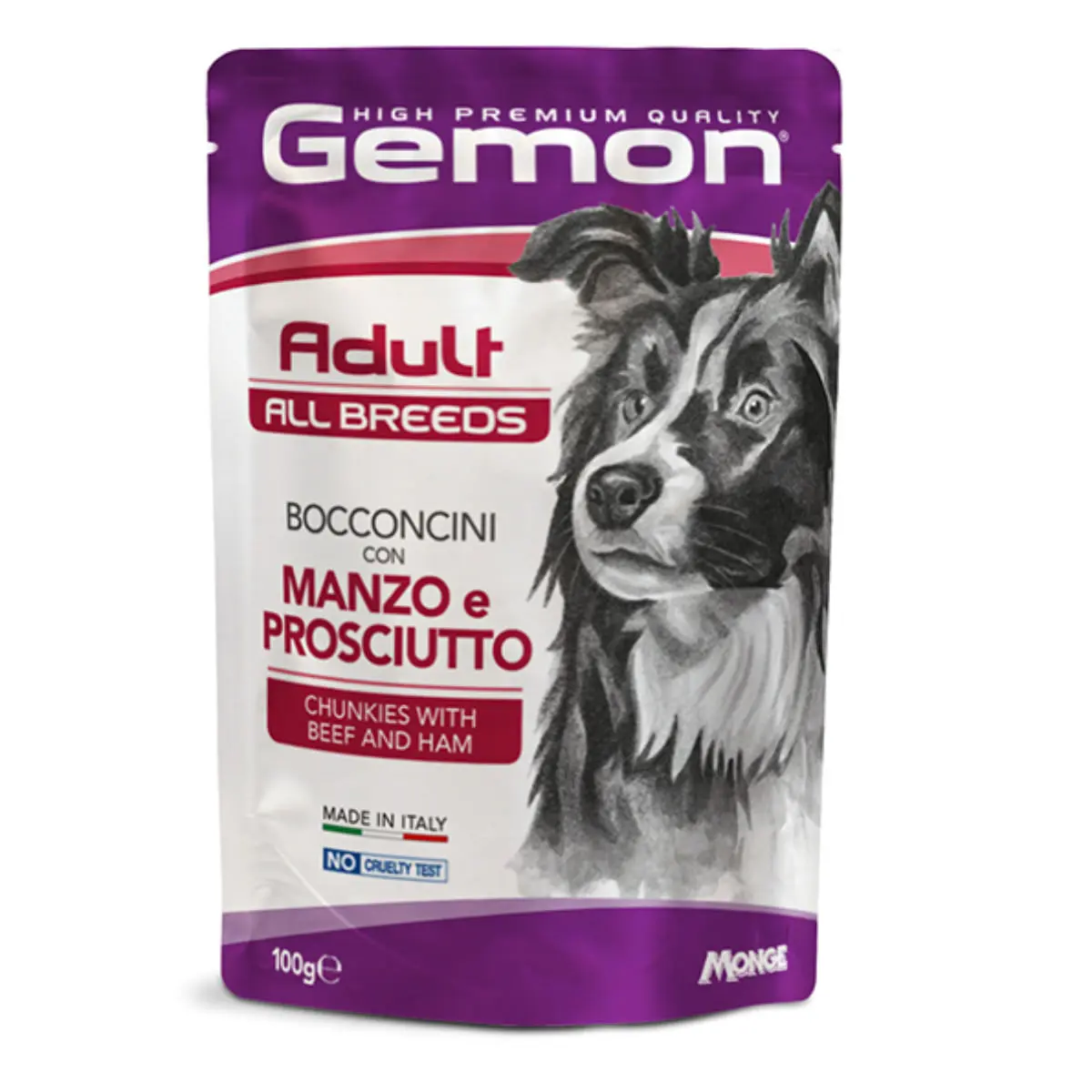 GEMON All Breeds, XS-XL, Vita si Sunca, plic hrana umeda fara cereale caini, (in aspic), 100g - Image 2