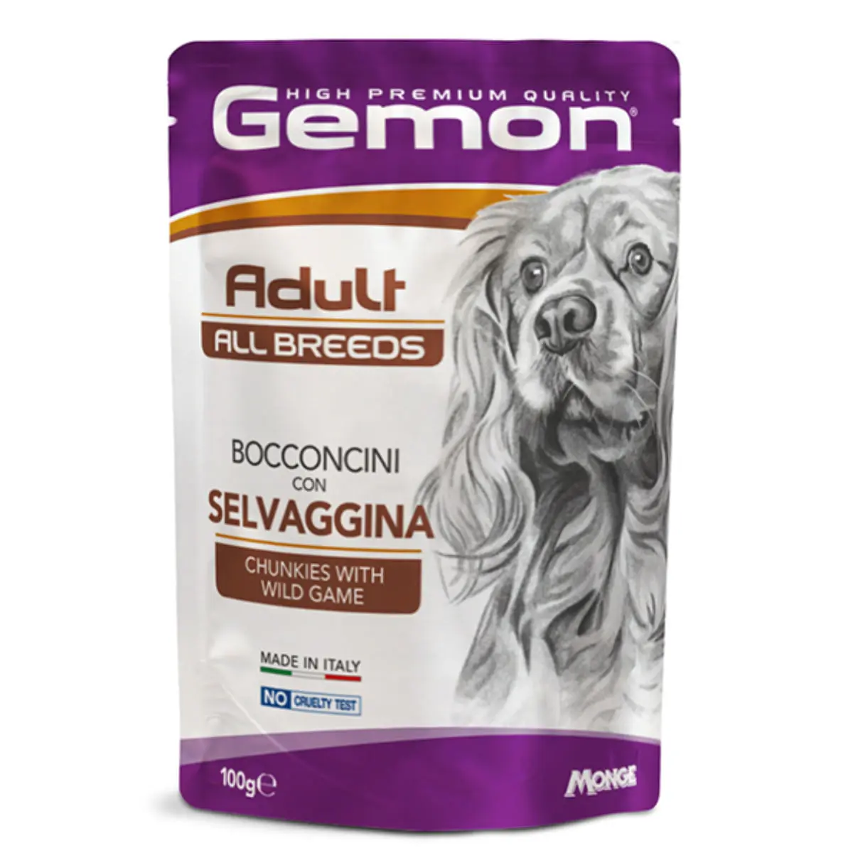 GEMON All Breeds, XS-XL, Vanat, plic hrana umeda fara cereale caini, (in aspic), bax, 100g x 24buc - Image 2