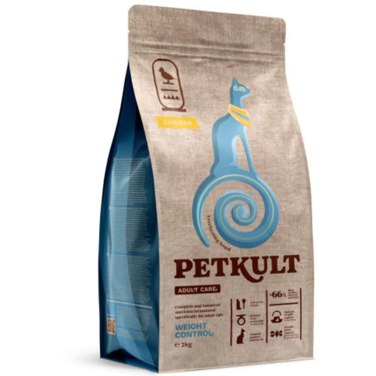 PETKULT Adult Care Weight Control, Pui, hrana uscata pisici, obezitate, 2kg