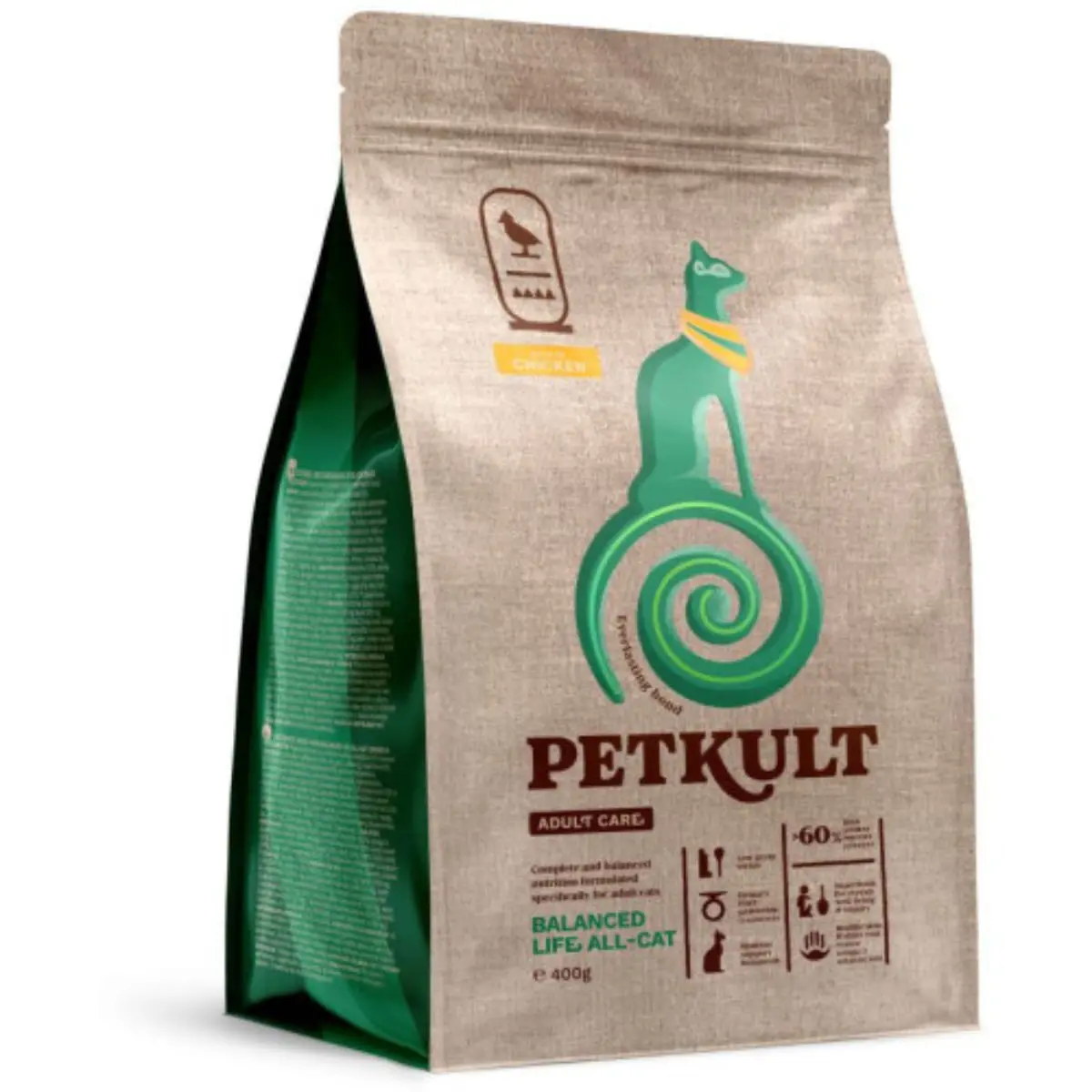 PETKULT Adult Care Balanced Life, Pui, hrana uscata pisici, 400g - Image 2