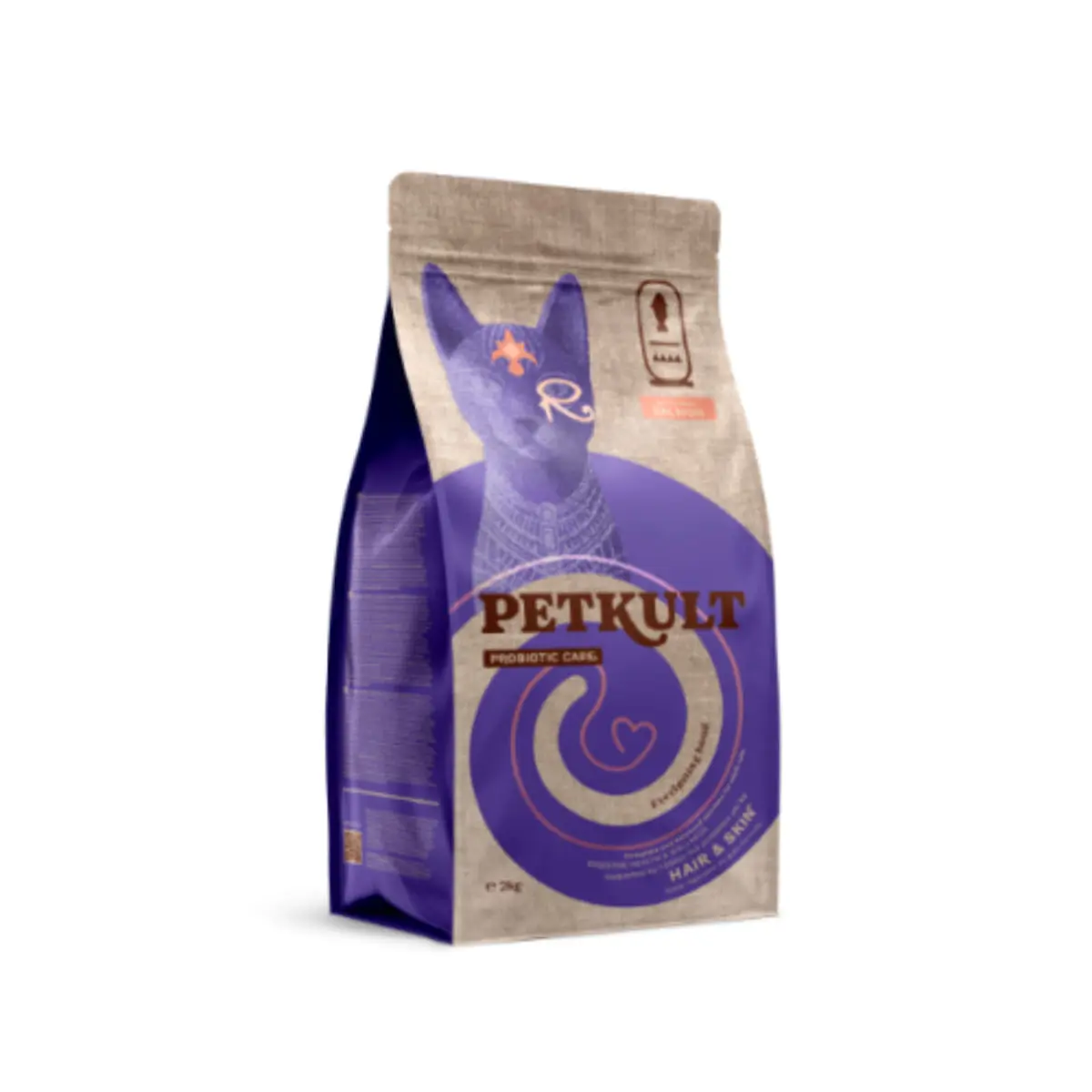 PETKULT Probiotic Care Hair & Skin, Somon si Pastrav, hrana uscata fara cereale pisici, piele & blana, sistem digestiv, 2kg