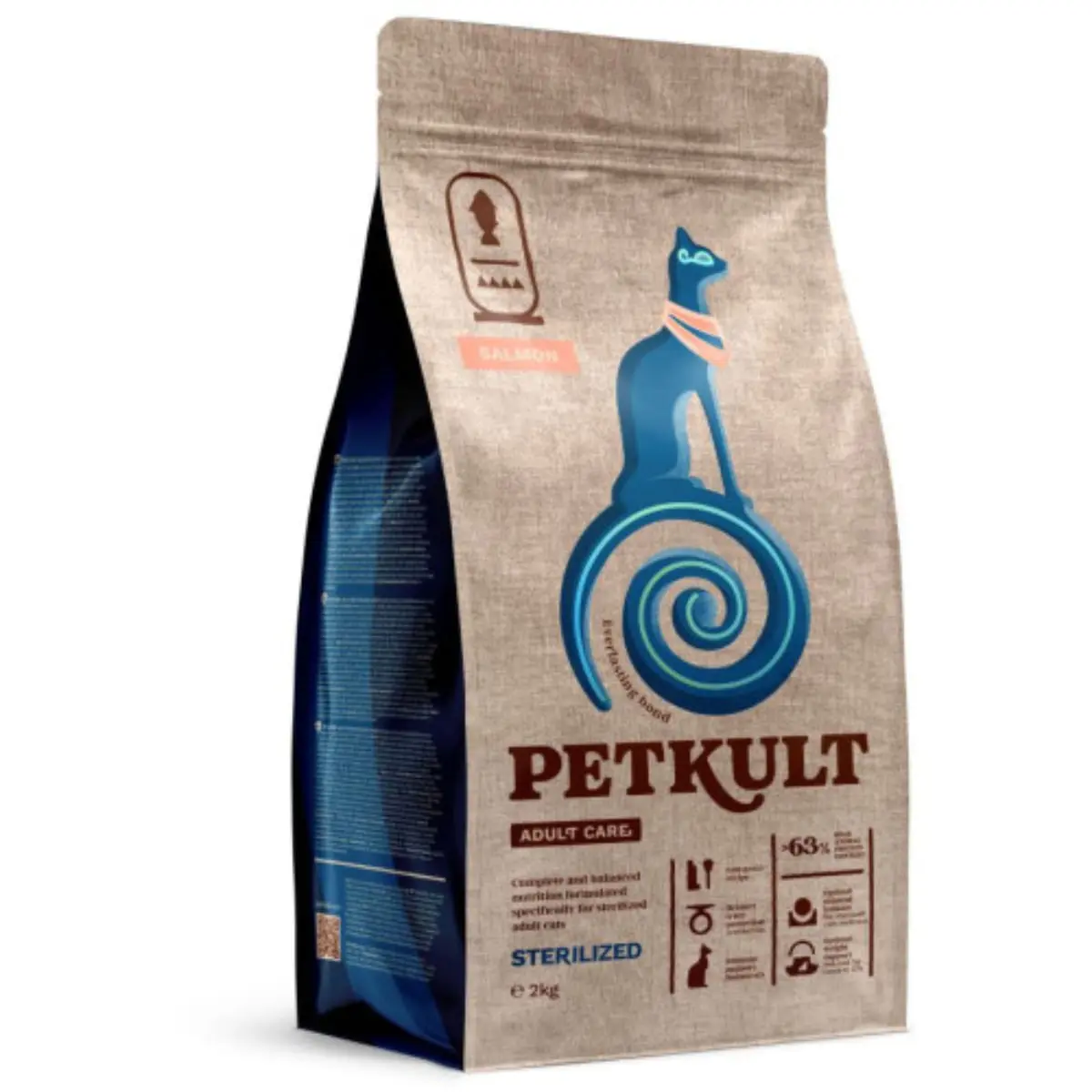 PETKULT Adult Care Sterilised, Somon, hrana uscata pisici sterilizate, 2kg