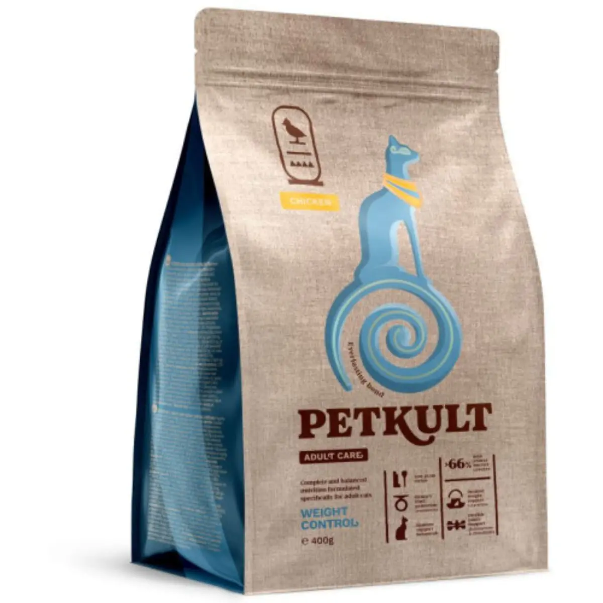 PETKULT Adult Care Weight Control, Pui, hrana uscata pisici, obezitate, 400g