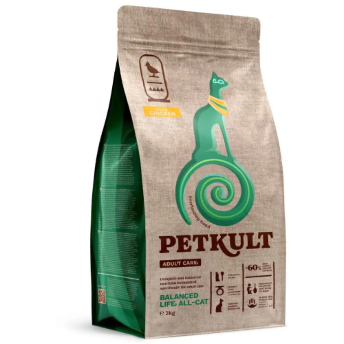 PETKULT Adult Care Balanced Life, Pui, hrana uscata pisici, 2kg