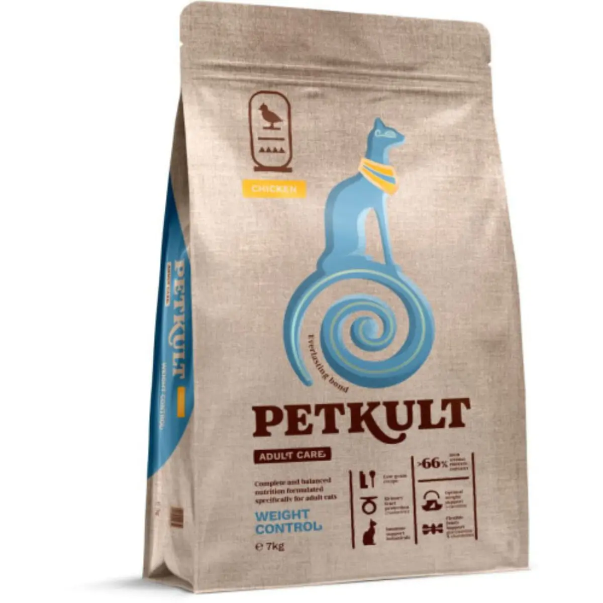 PETKULT Adult Care Weight Control, Pui, hrana uscata pisici, obezitate, 7kg