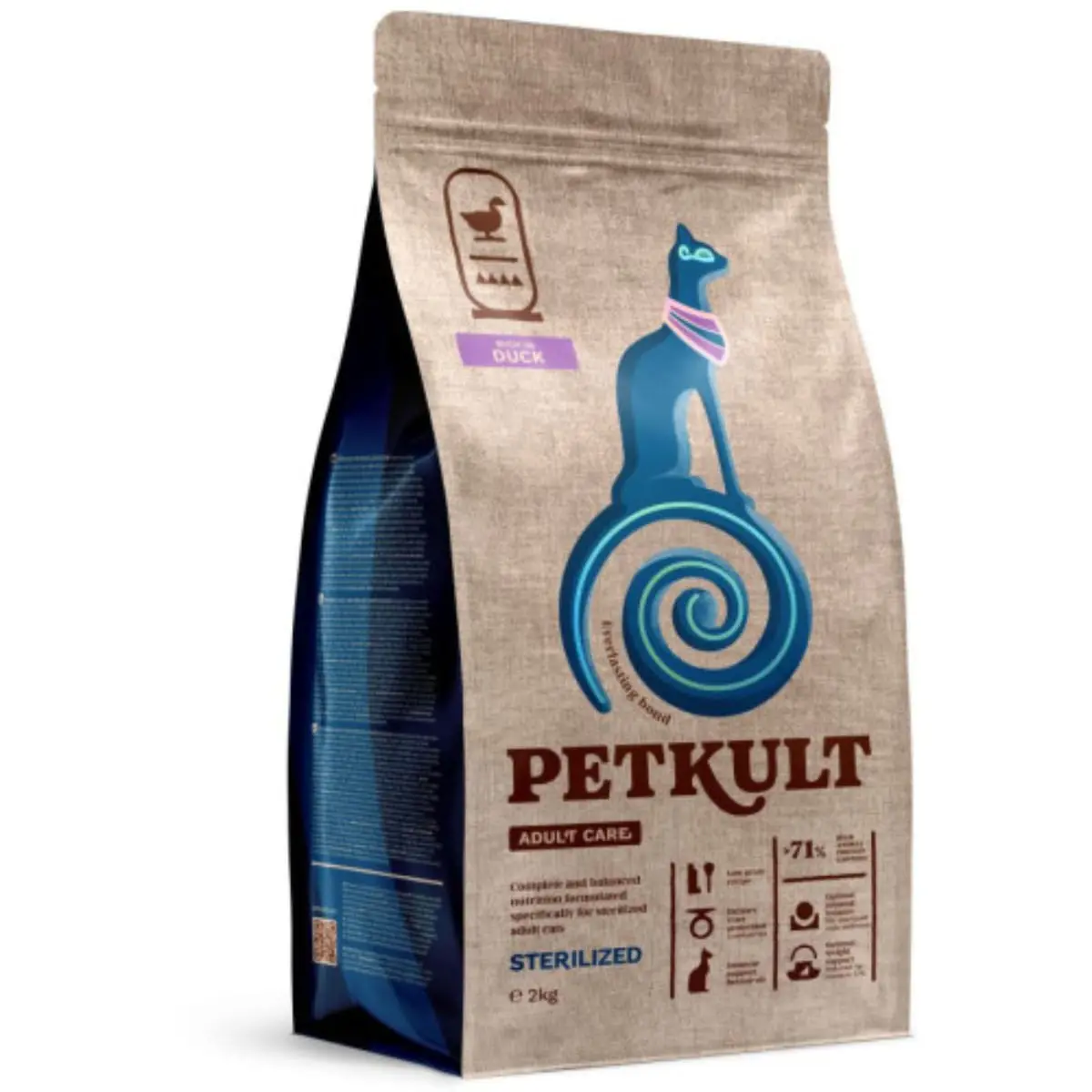PETKULT Adult Care Sterilised, Rata, hrana uscata pisici sterilizate, 2kg - Image 2