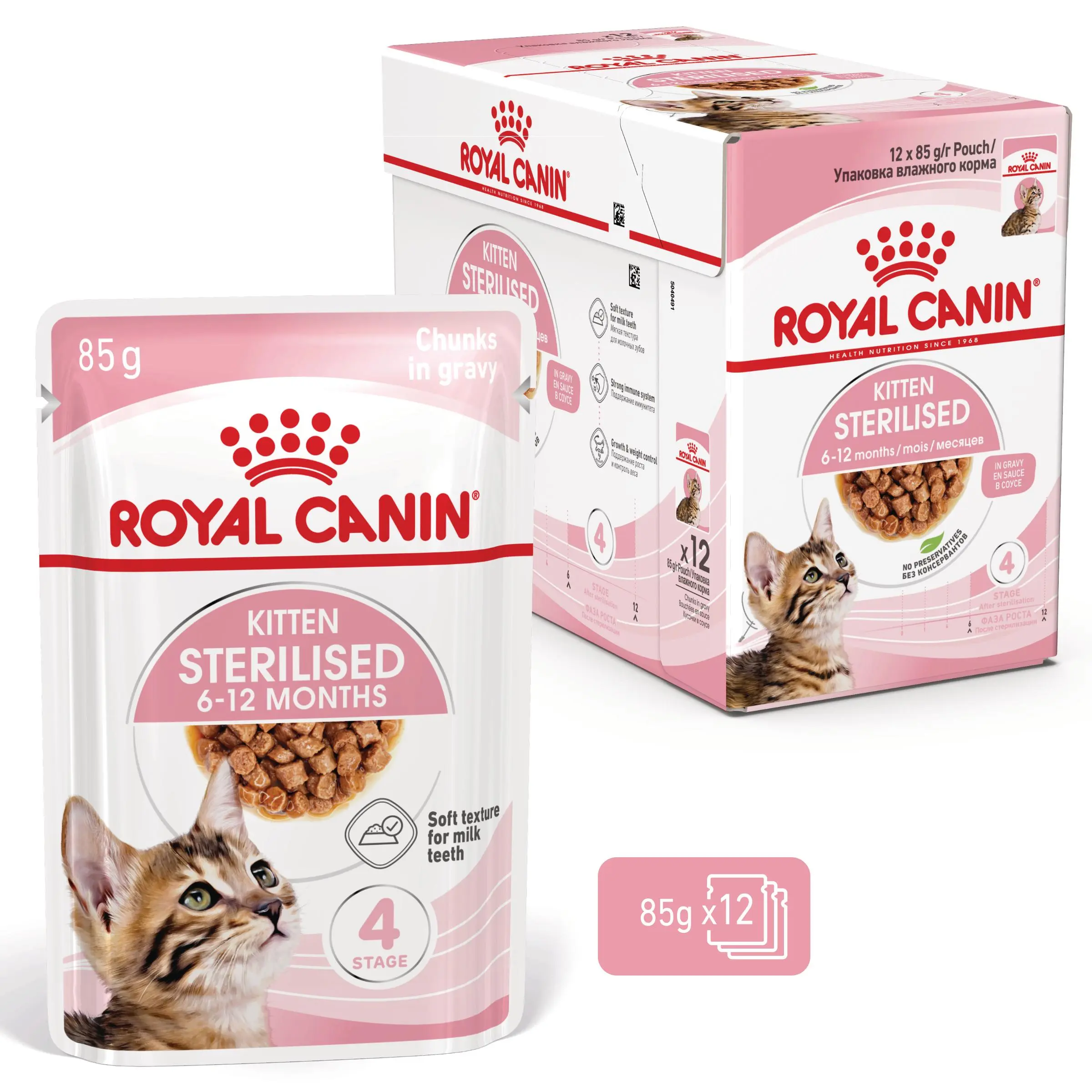 ROYAL CANIN Kitten Sterilised hrana umeda pisici sterilizate junior (in sos), bax, 85g x 12buc - Image 2