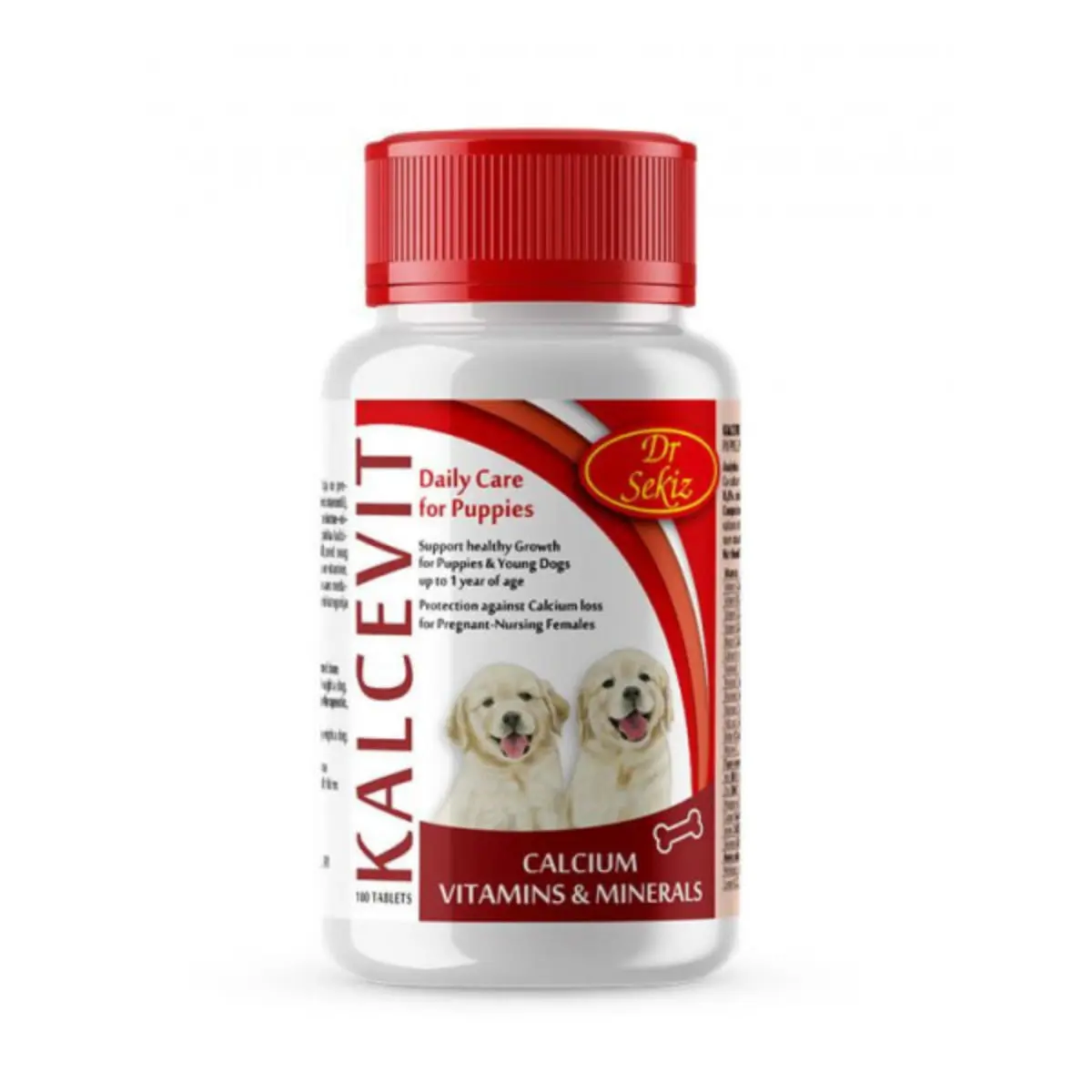 DR. SEKIZ Kalcevit, multivitamine caini junior & adult, comprimate DR. SEKIZ Kalcevit, XS-XL, multivitamine caini junior & adult, flacon, 500 comprimate