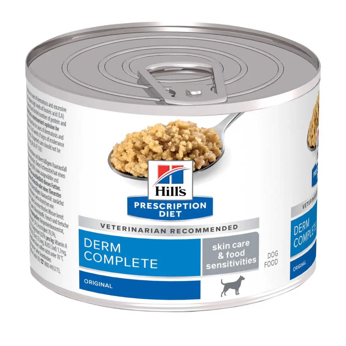 HILL'S Prescription Diet Derm Complete, XS-XL, Ou, dieta veterinara, conserva hrana umeda caini, piele & blana, (pate), 200g