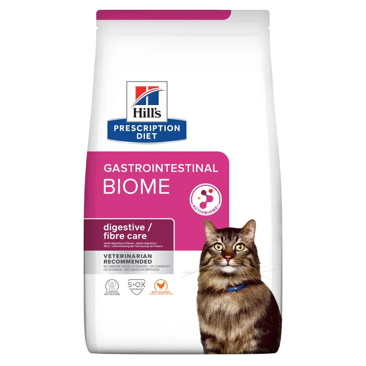 HILL'S Prescription Diet Gastrointestinal Biome, Pui, dieta veterinara, hrana uscata pisici, sistem digestiv, 1.5kg