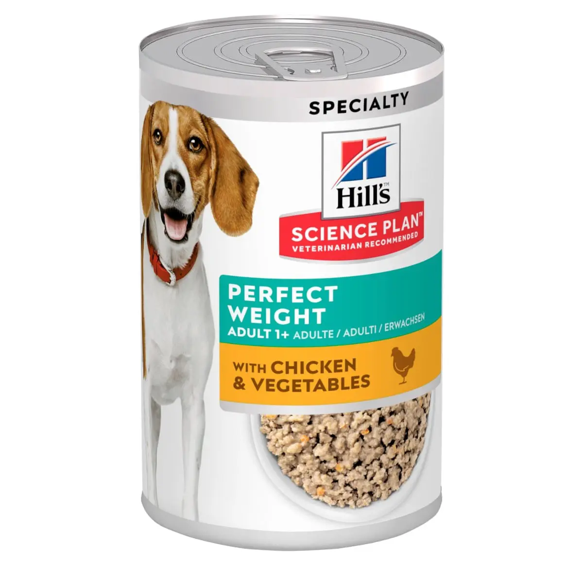 HILL'S Science Plan Perfect Weight, XS-XL, Pui si Legume, conserva hrana umeda caini, obezitate, (pate), 363g