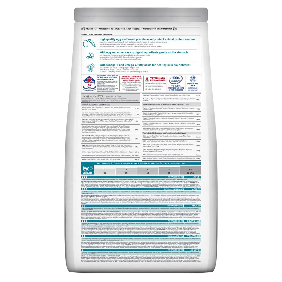 HILL'S Science Plan No Grain Hypoallergenic, Ou si Insecte, hrana uscata fara cereale pisici, sistem digestiv, alergii, 7kg - Image 3