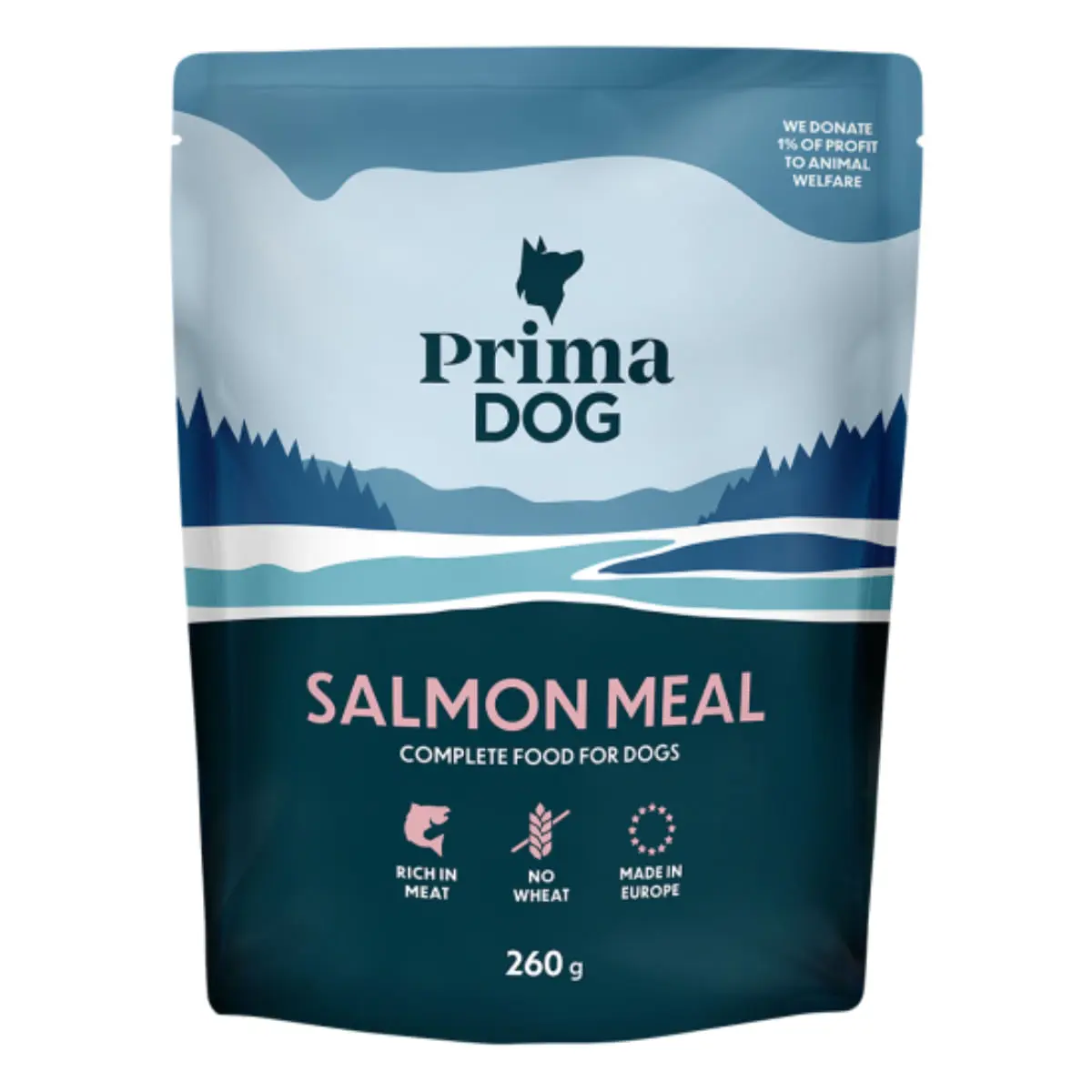 PRIMA DOG Meal, XS-XL, Somon, plic hrana umeda fara cereale caini, (in aspic), bax, 260g x 12buc - Image 2