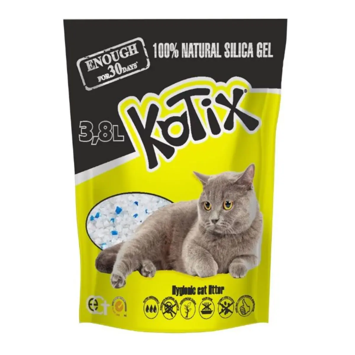 KOTIX Normal, asternut igienic pisici, granule, silicat, neaglomerant, fara praf, 3.8l