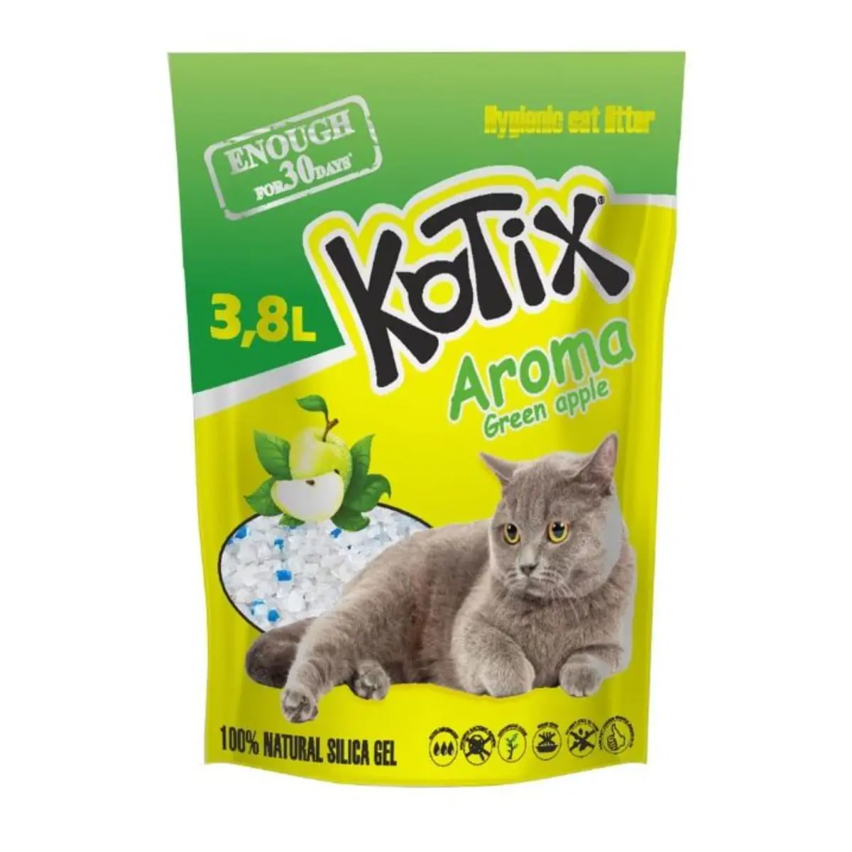 KOTIX, Mar Verde, asternut igienic pisici, granule, silicat, neaglomerant, fara praf, 3.8l - Image 2