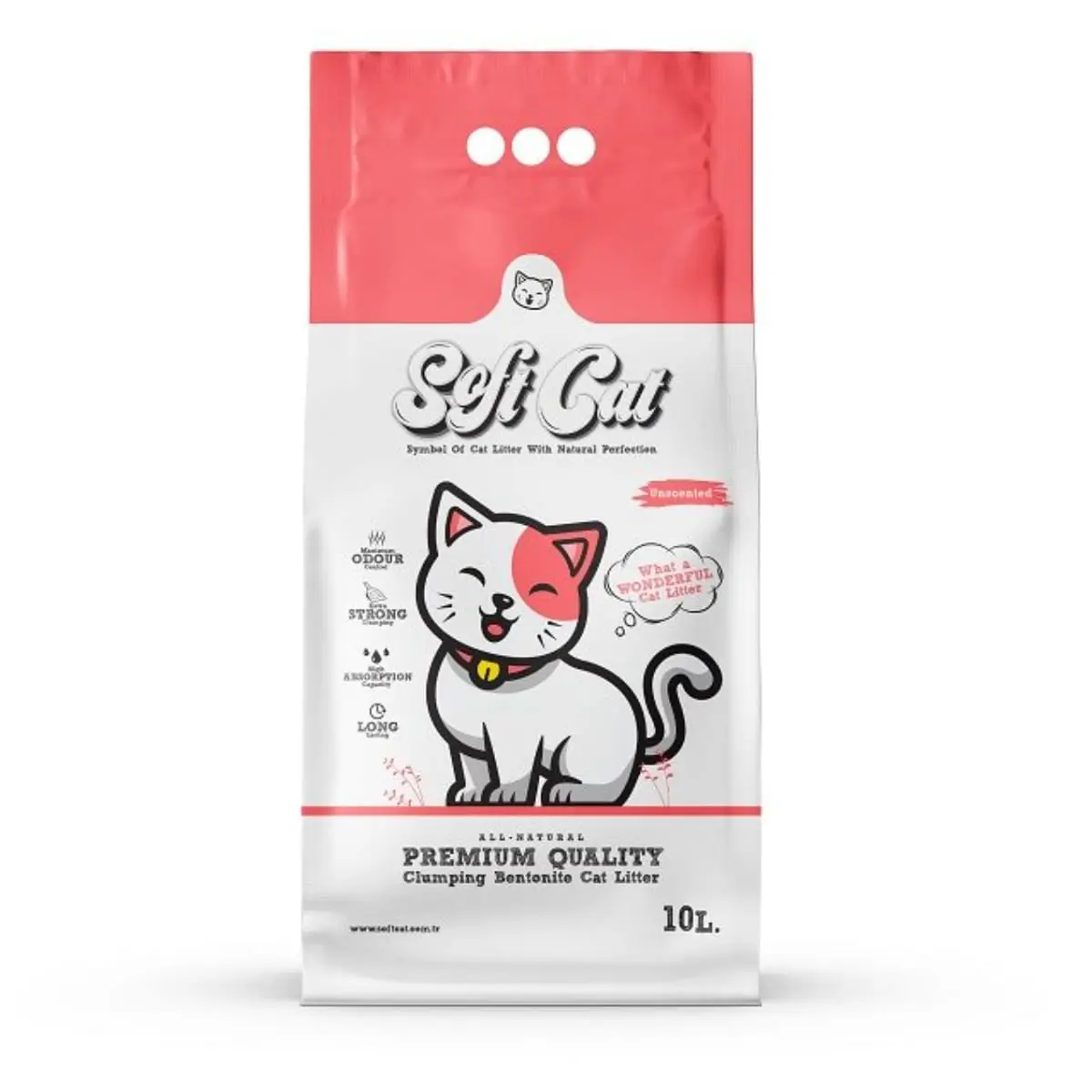 SOFTCAT, neparfumat, asternut igienic pisici, granule, bentonita, aglomerant, neutralizare mirosuri, 10l