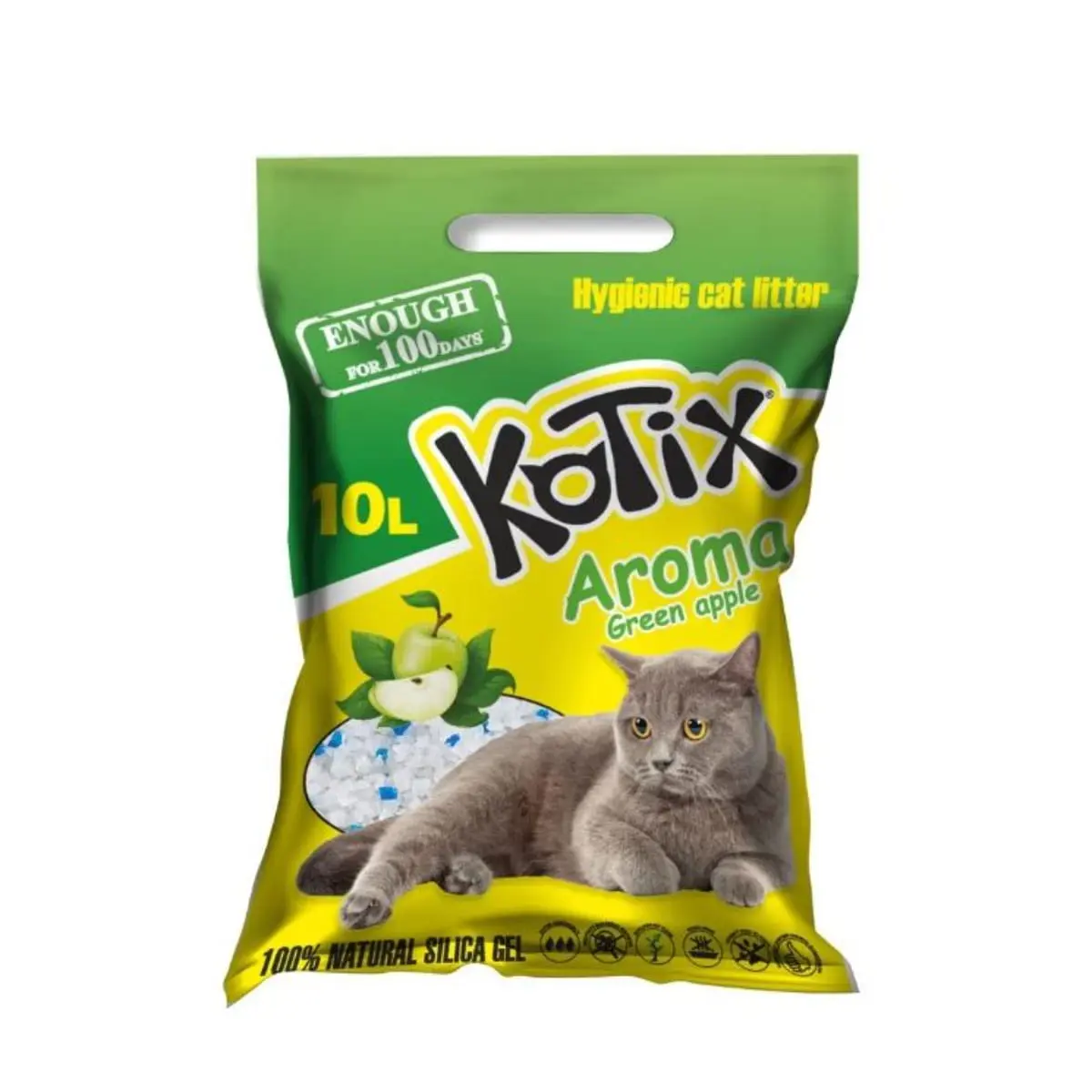 KOTIX, Mar Verde, asternut igienic pisici, granule, silicat, neaglomerant, fara praf, 10l